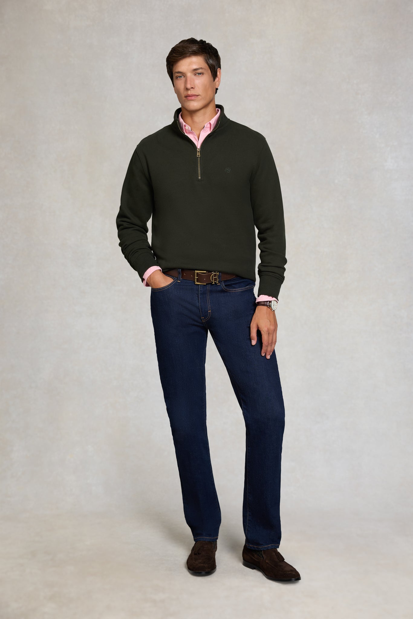 Men's Quarter Zip Sweat (Racing Green)