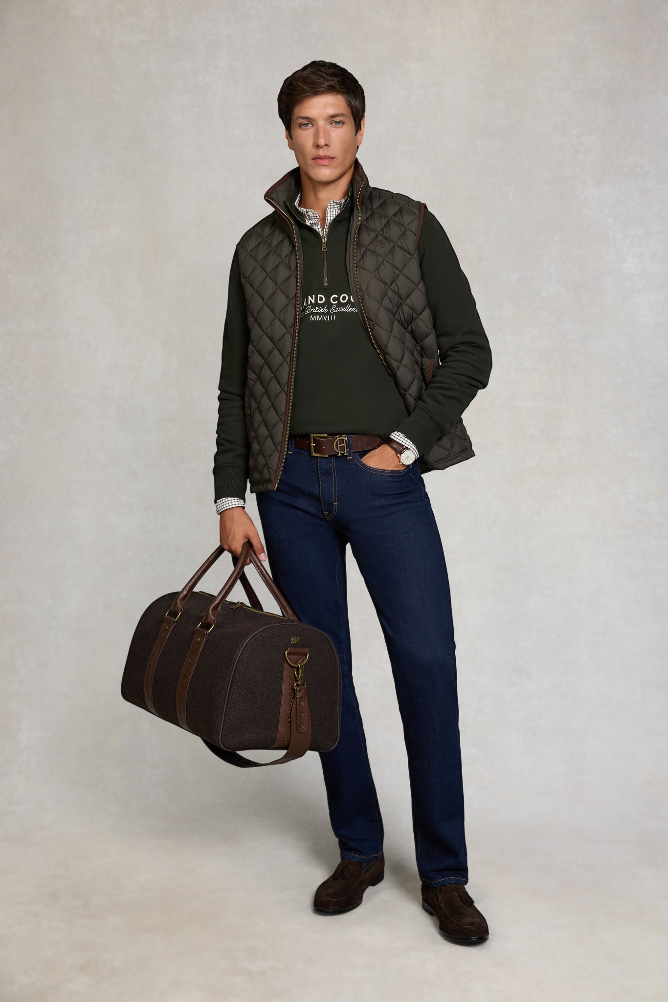 Men's Sporting Goods Zip Henley (Racing Green)