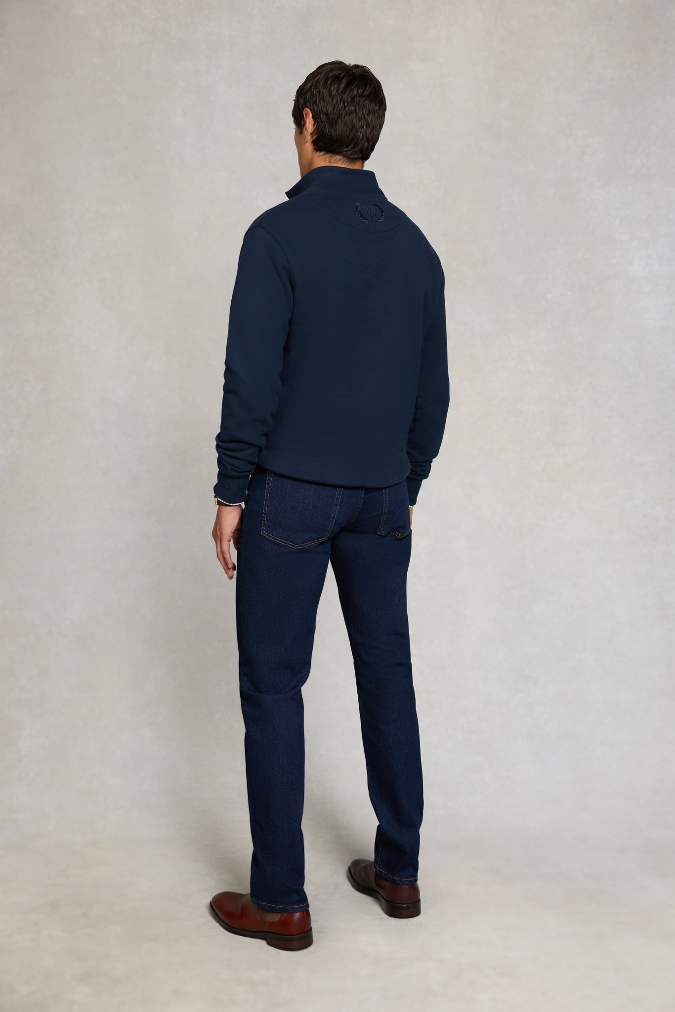 Men's Sporting Goods Zip Henley (Ink Navy)