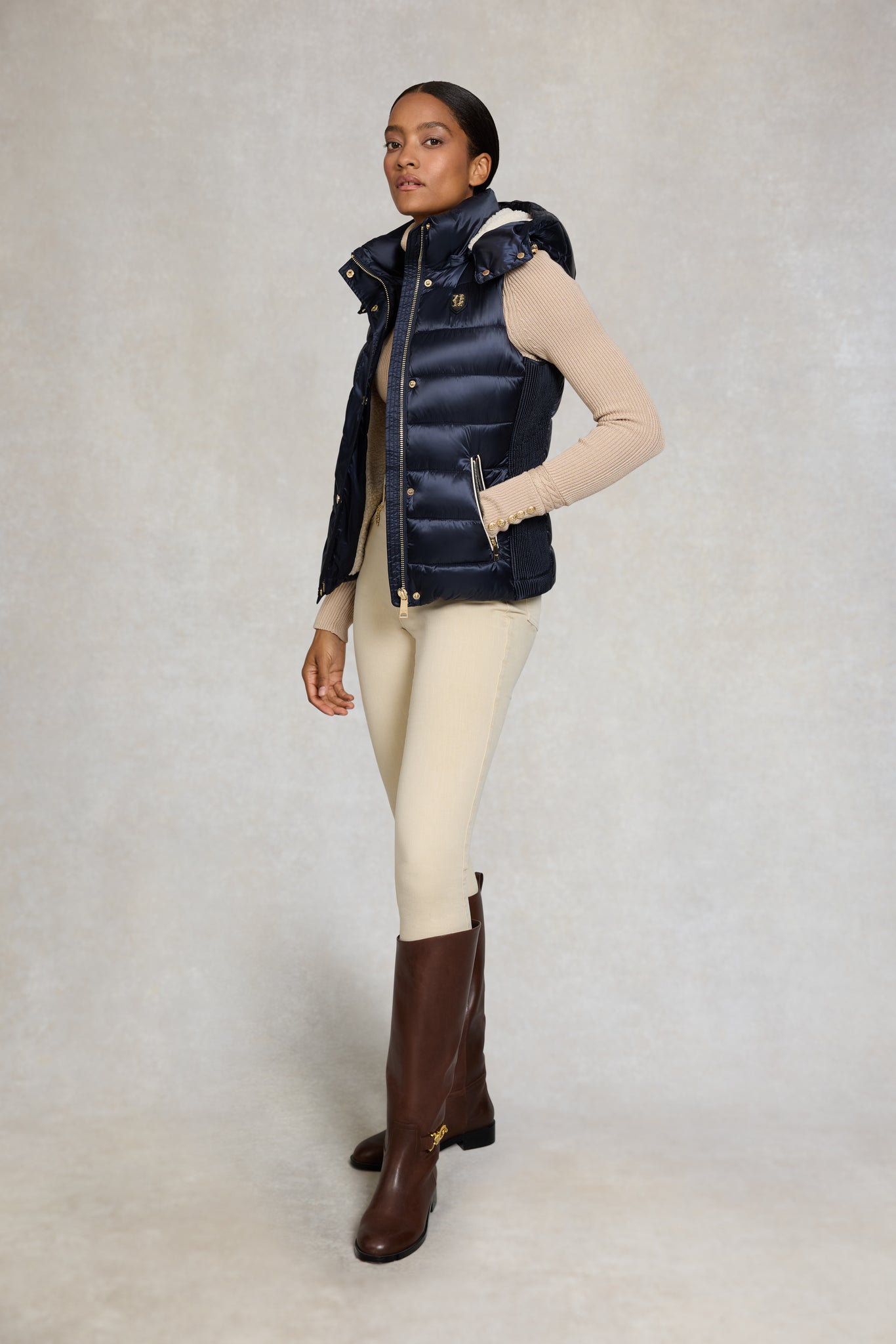 Harlow Sherpa Gilet (Ink Navy)