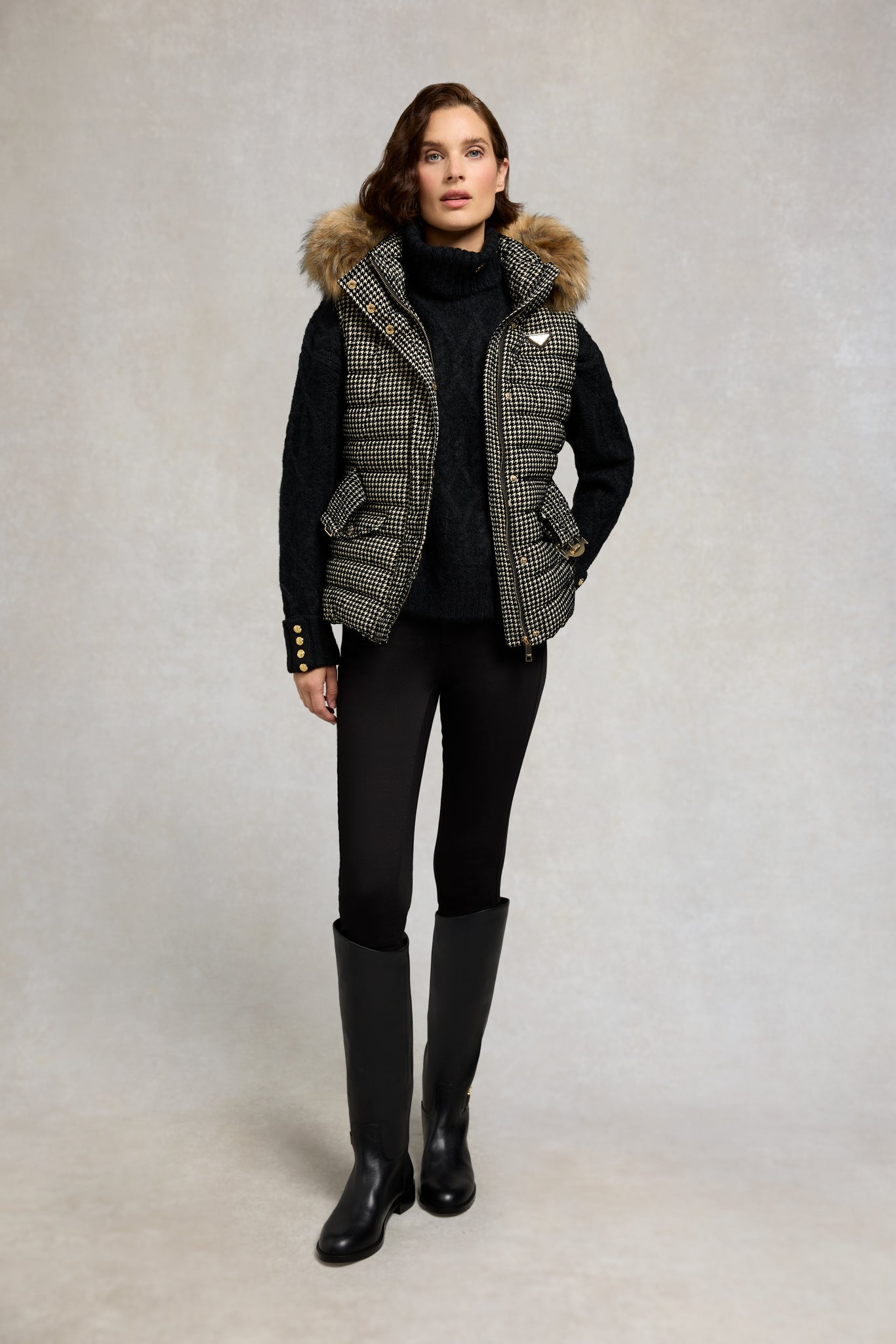 Moritz Gilet (Ecru Mini Flock)