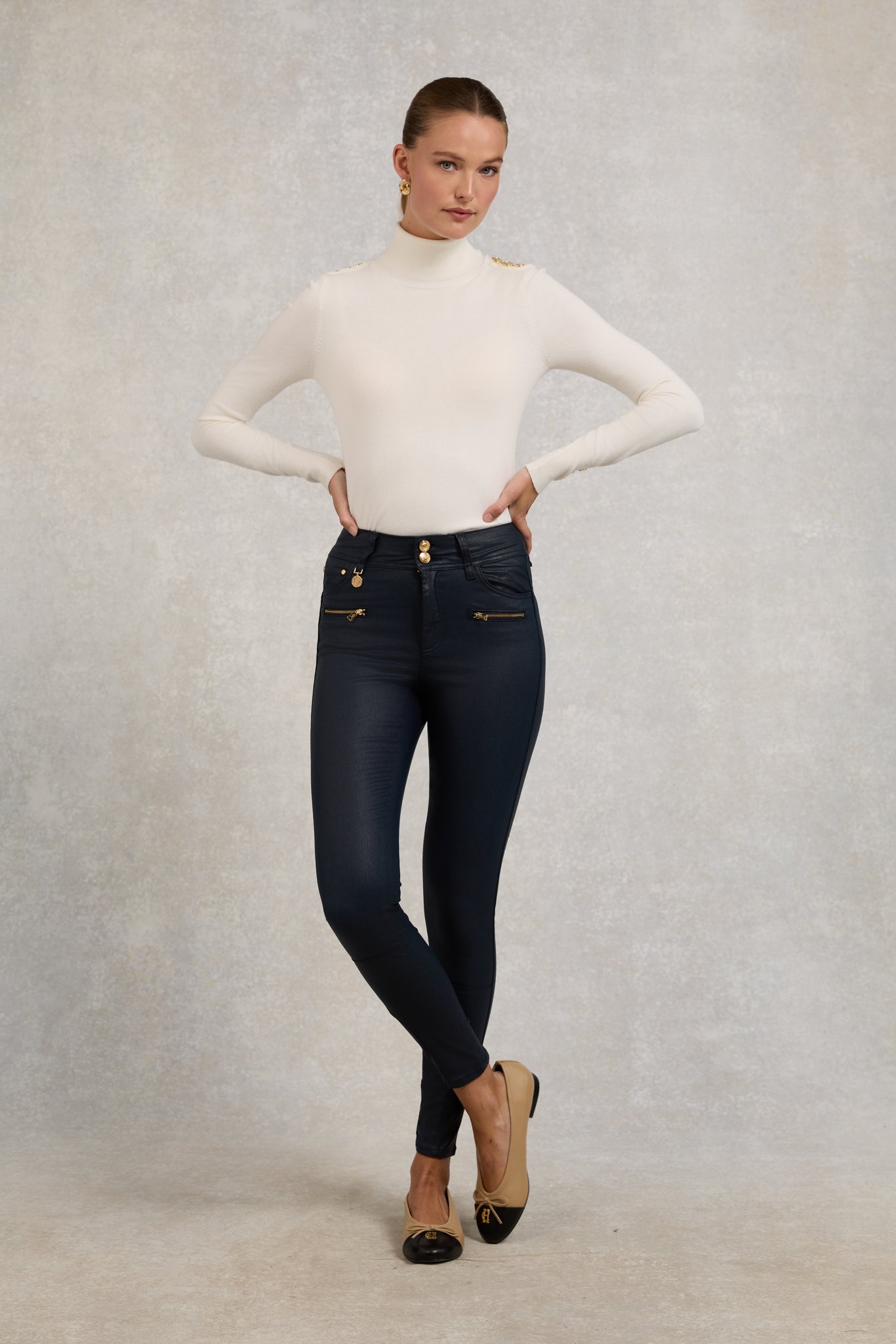 Coated Jodhpur Jean (Navy)