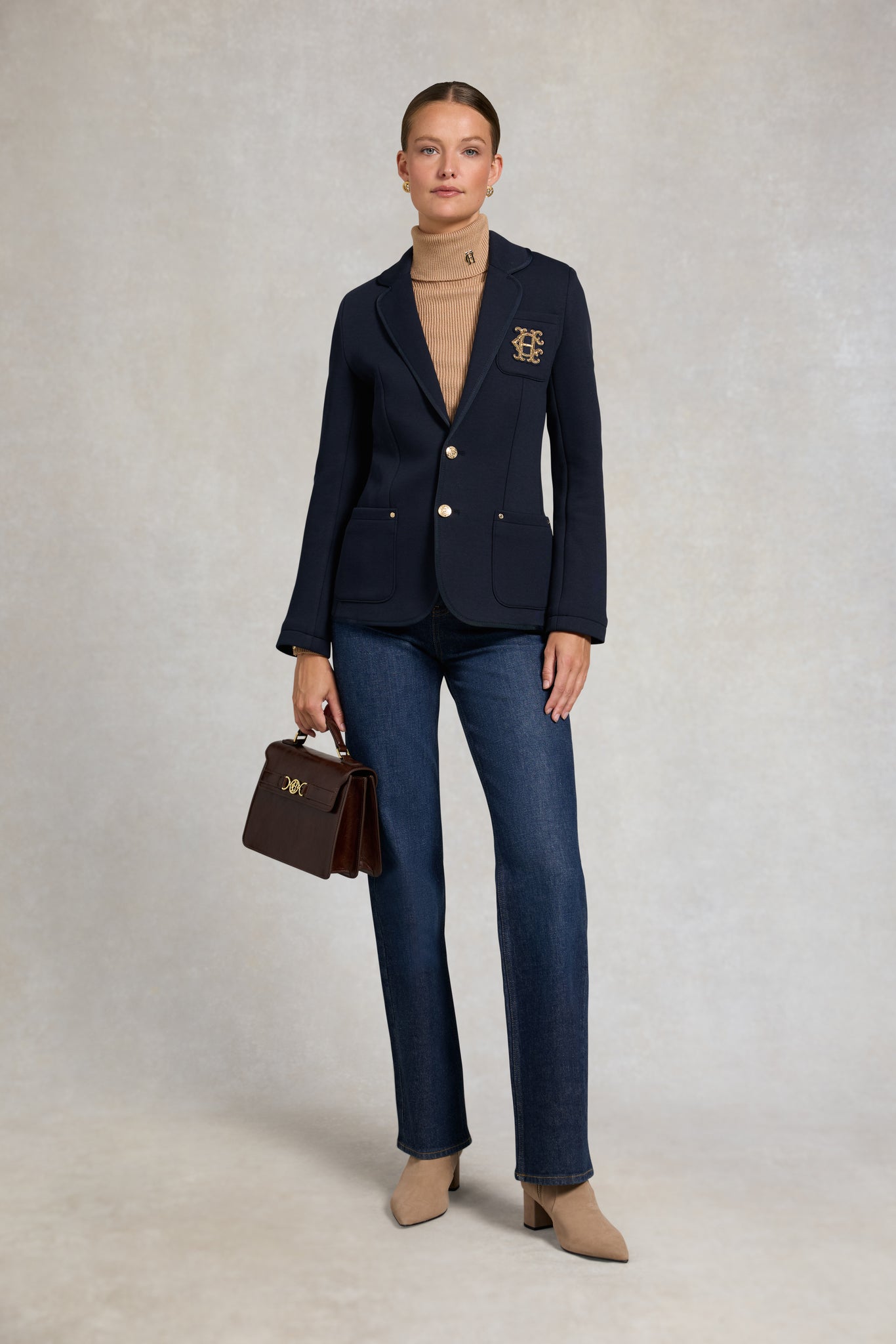 Henley Blazer (Navy Navy)