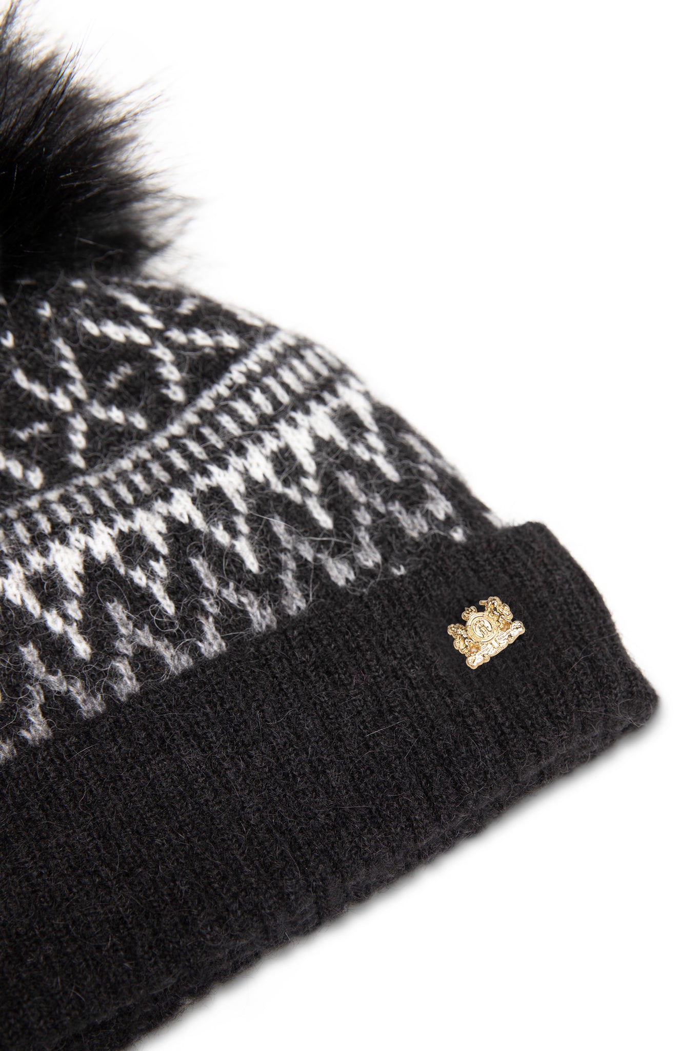 Little Fairisle Bobble Hat (Black)
