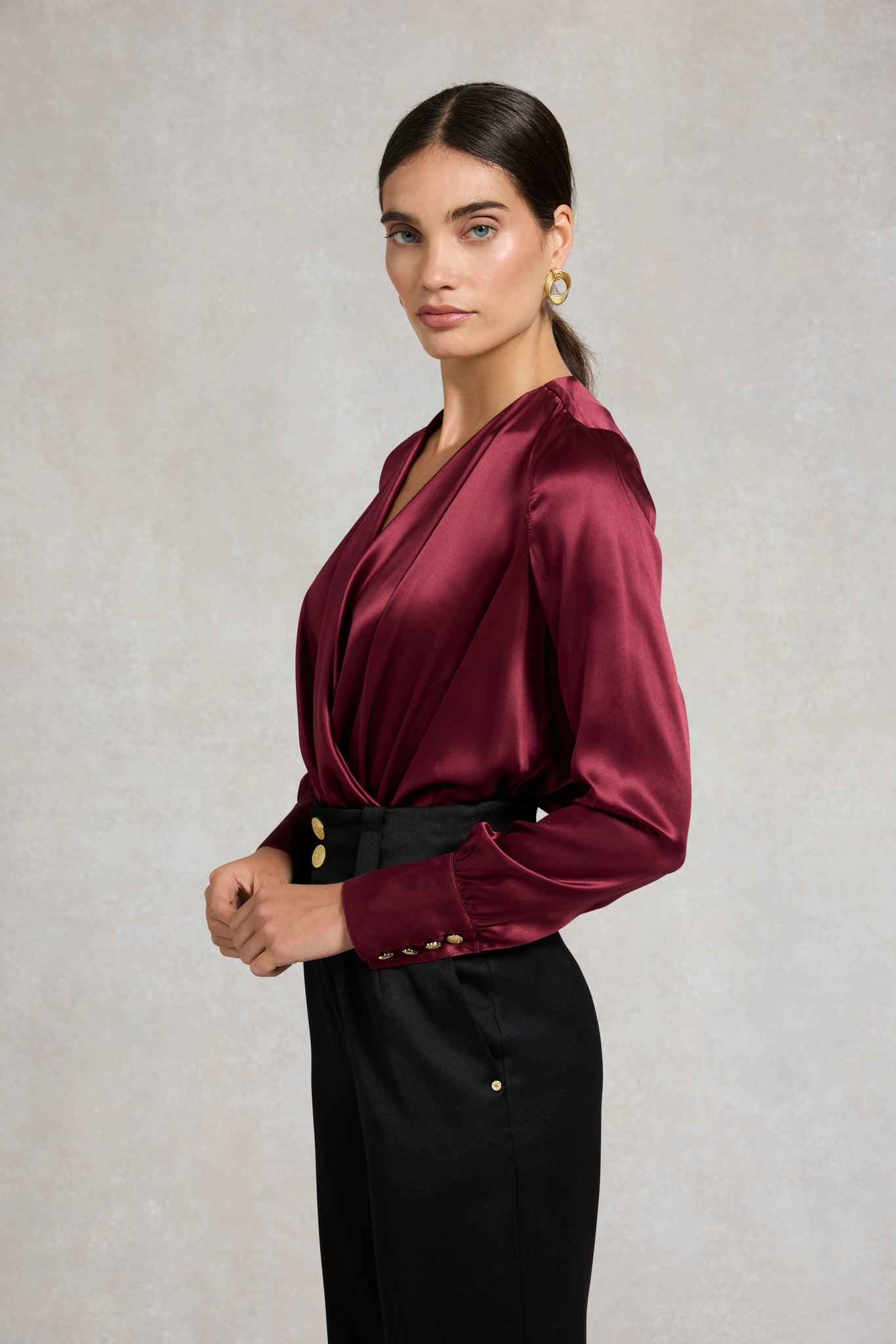 Silk Bodysuit (Burgundy)