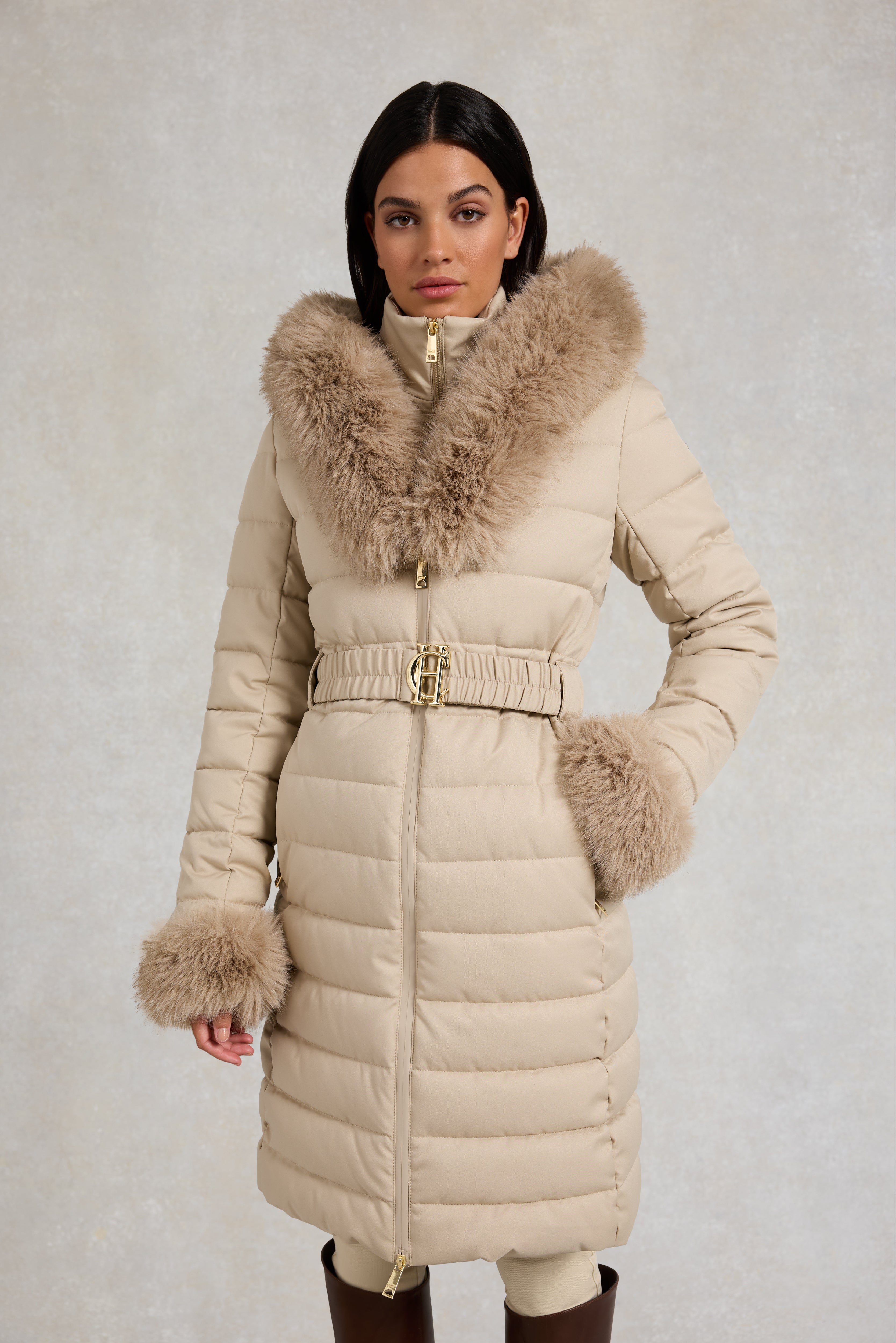 Vostock Belted Coat (Stone) – Holland Cooper