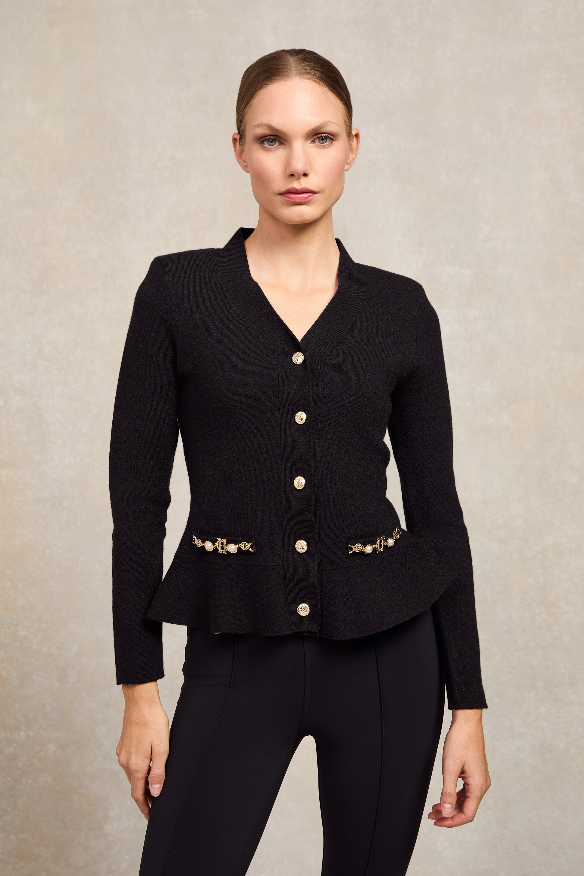 Patti Black 3/4 Sleeve Cardigan main image 1