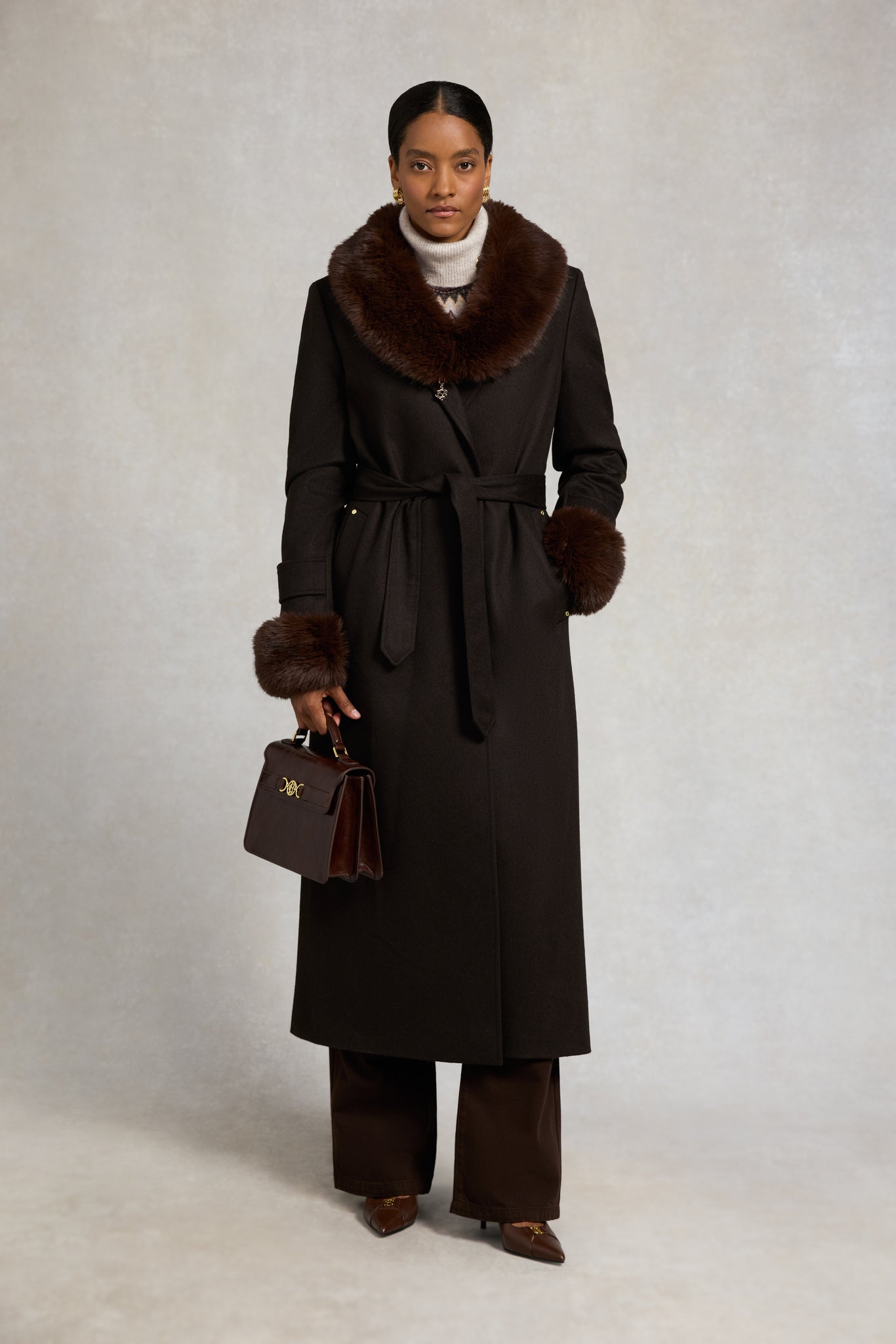 Faux Fur Shawl (Chocolate)