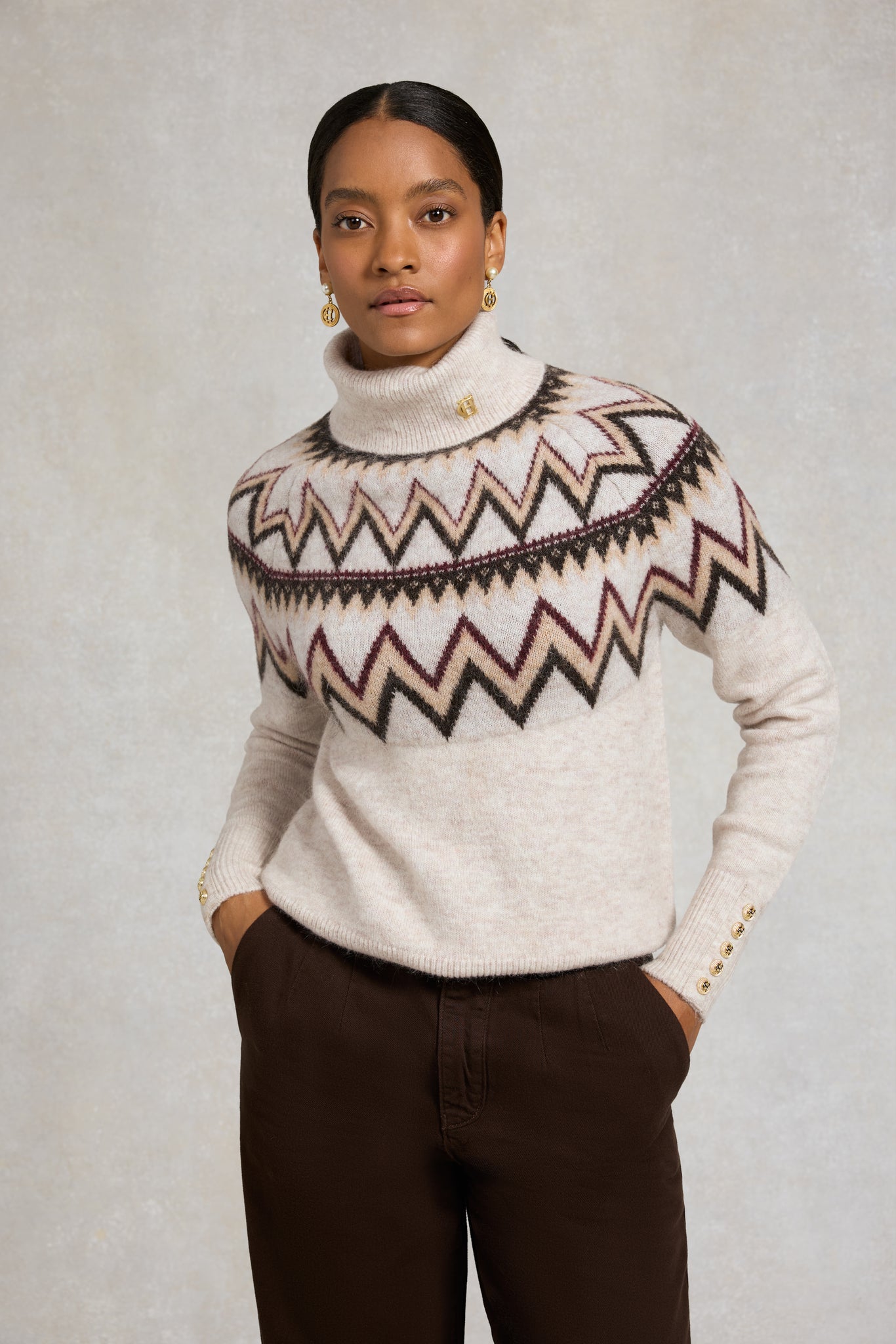 Alice Roll Neck Knit (Barley)
