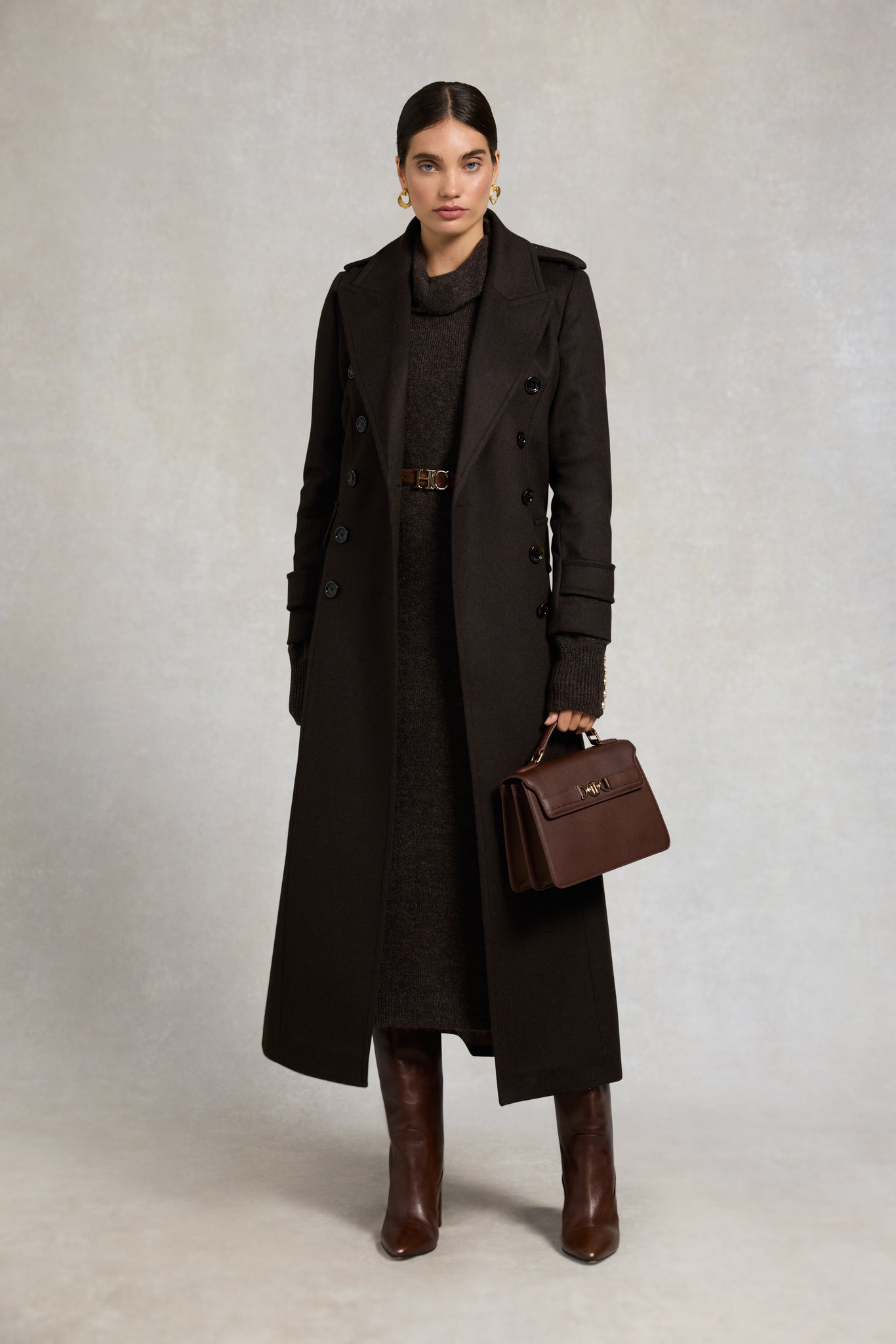 Berkeley Roll Neck Dress (Chocolate)