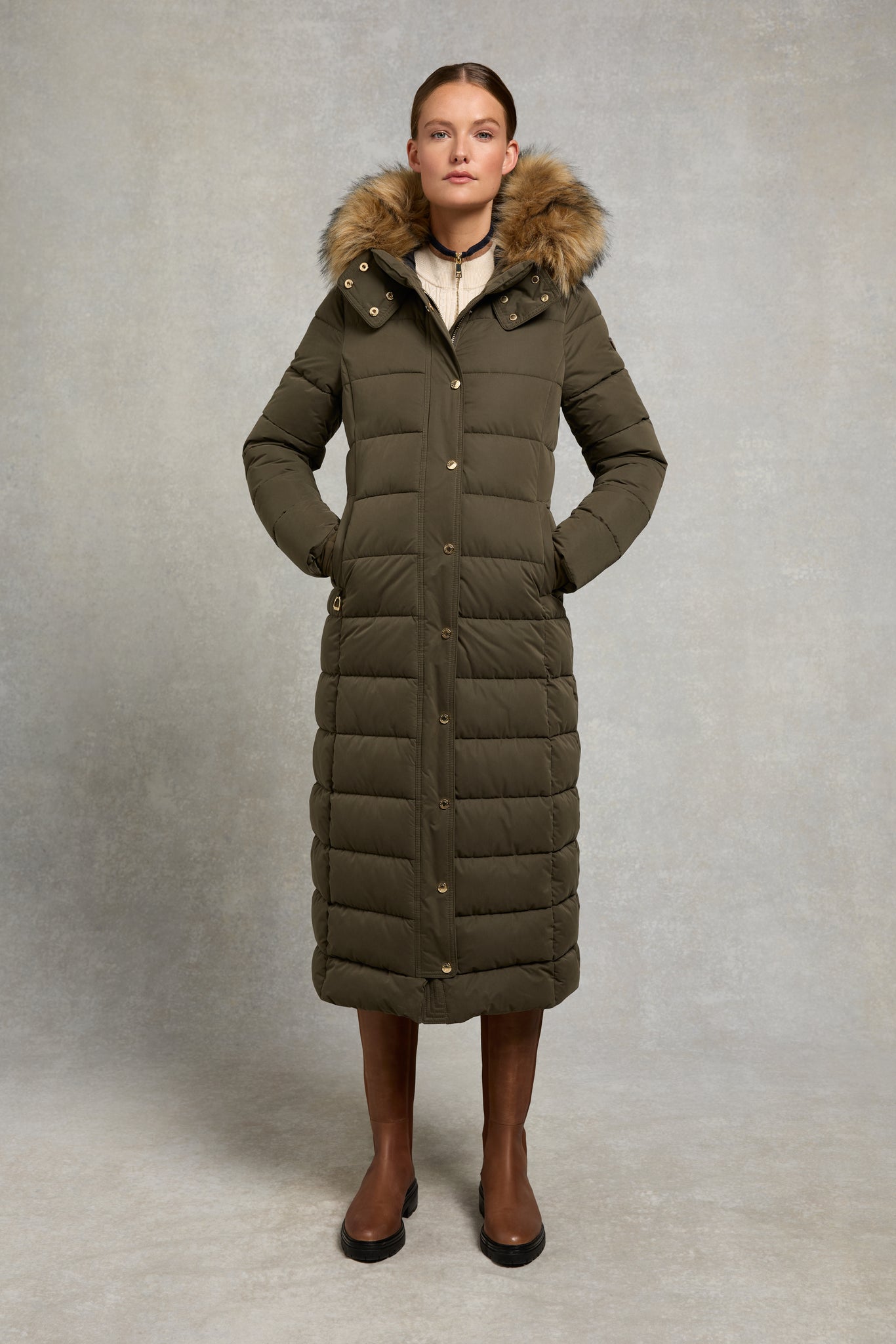 Stoneleigh Longline Coat (Heritage Khaki)