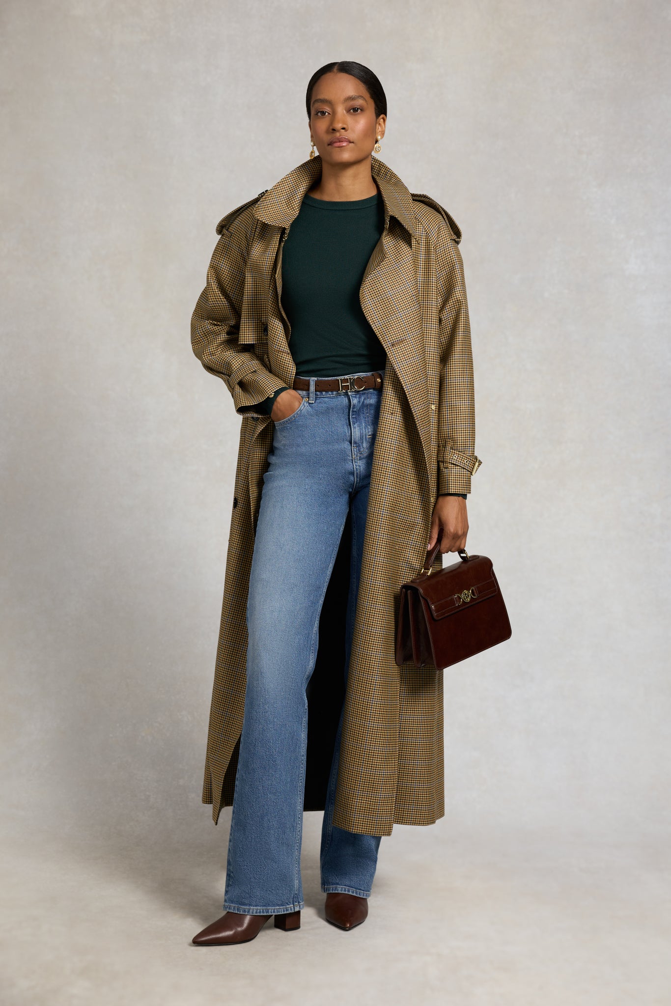 Buttoned Knit Crew Neck (Deep Emerald)