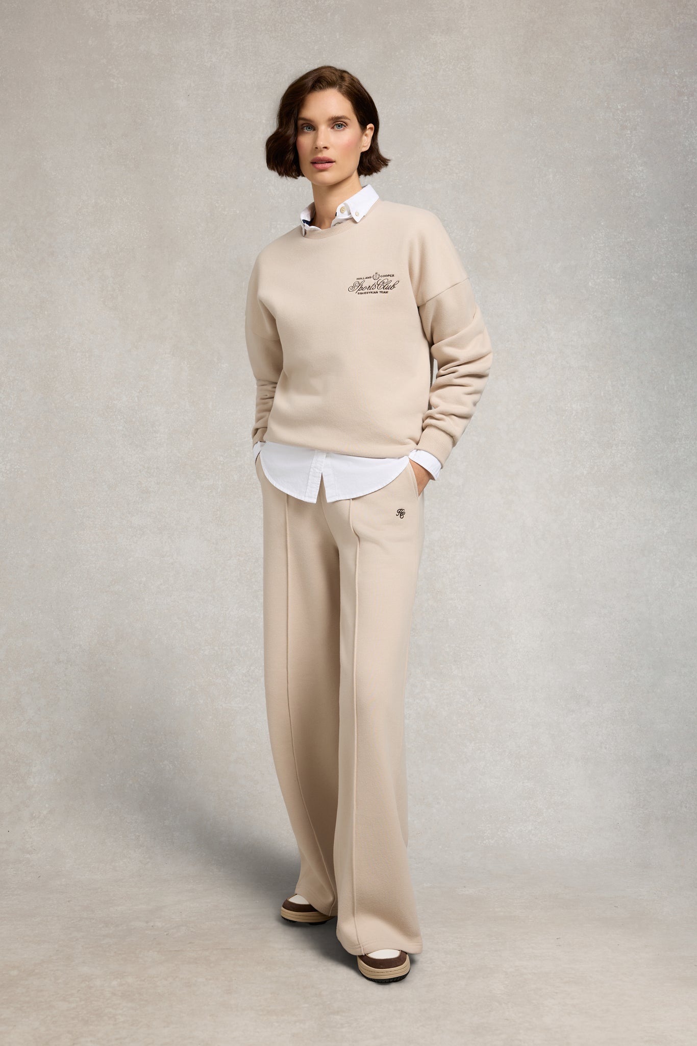 Relaxed Fit Crew Neck Sweat (Stone)