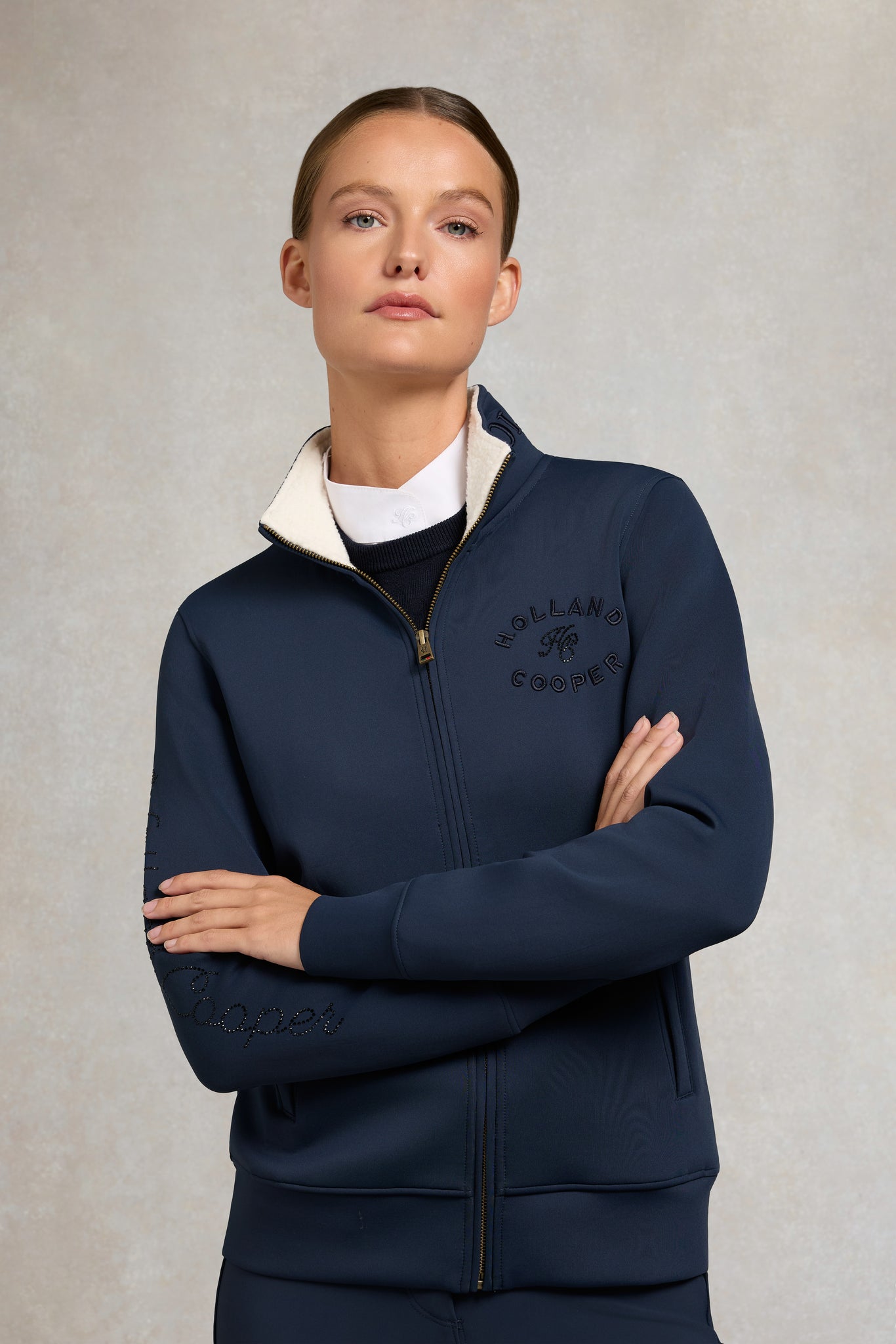 Hartpury Crystal Training Zip Sweat (Ink Navy)