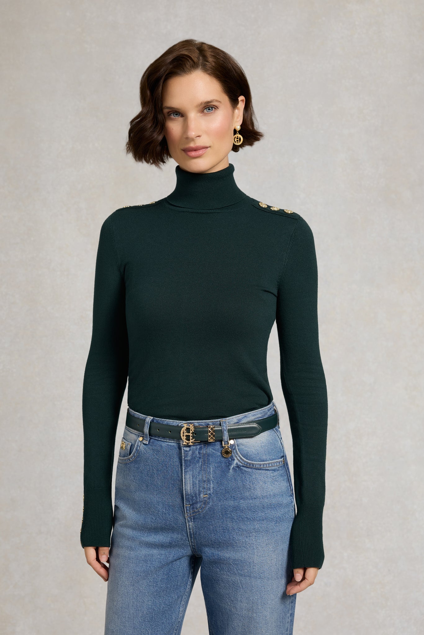 Quilted Slim Belt (Racing Green)