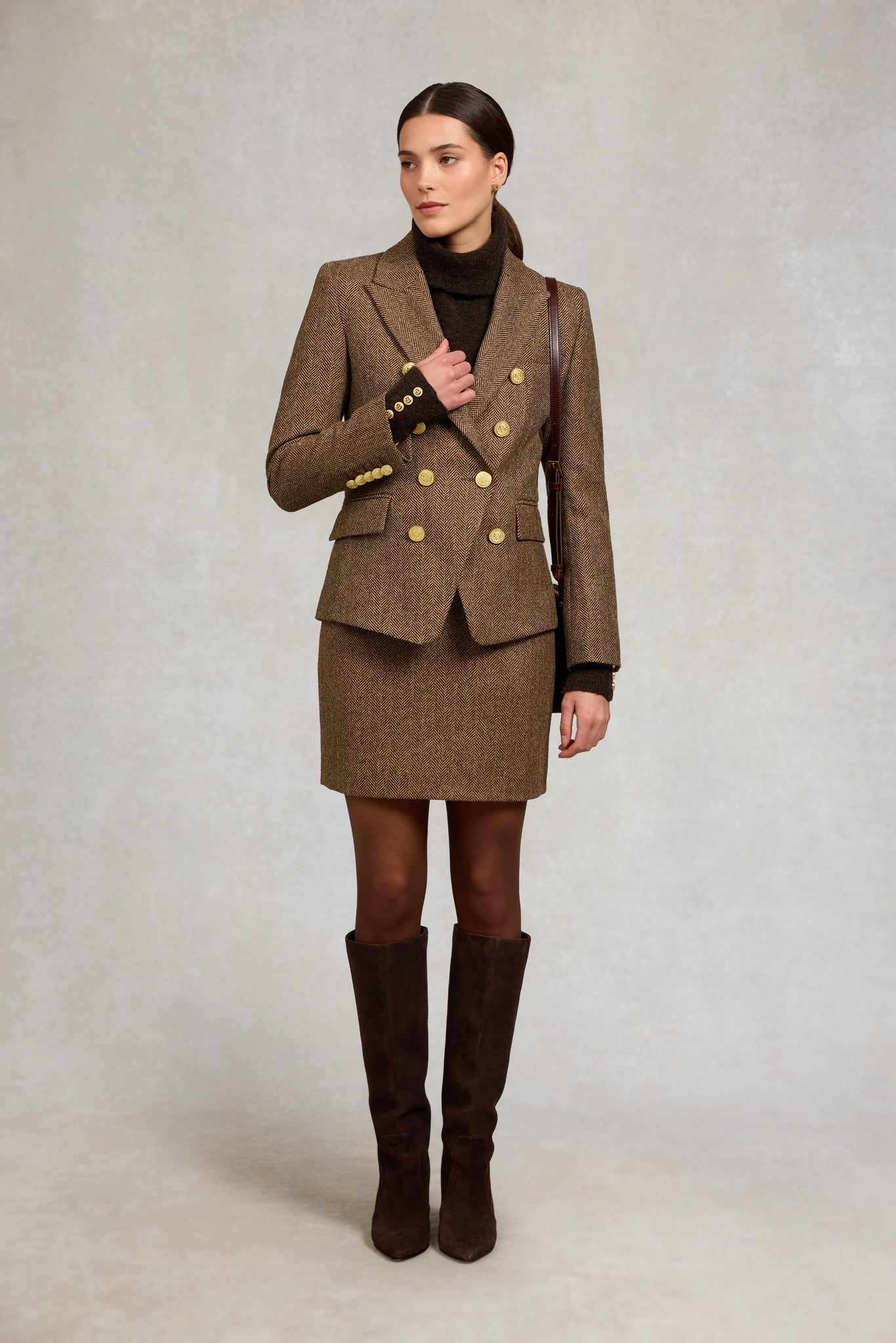 Regency Skirt (Large Scale Brown Herringbone)