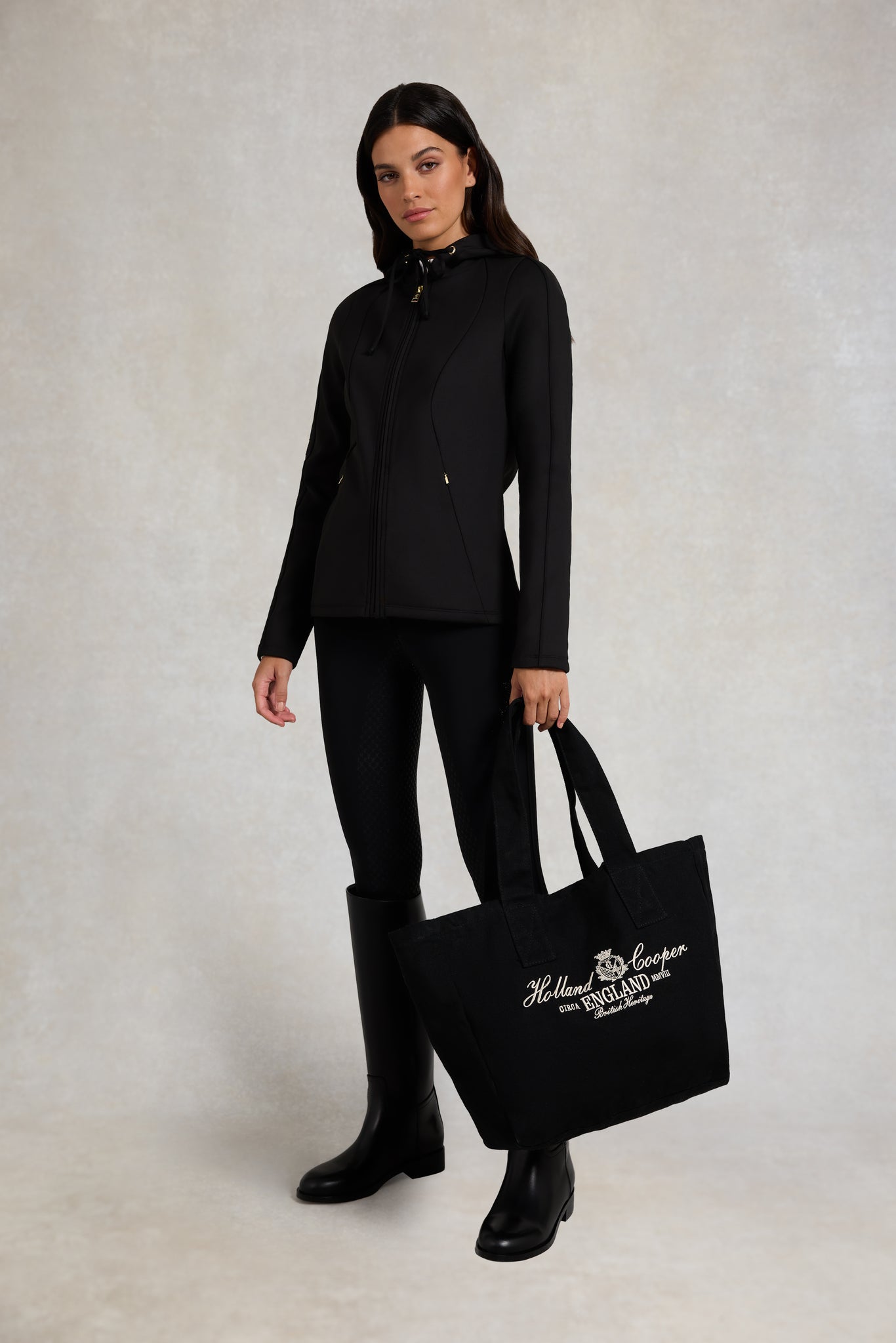 Crystal Zip Hoodie (Black) – Holland Cooper ® Crystal Zip Hoodie (Black) – Holland Cooper ®