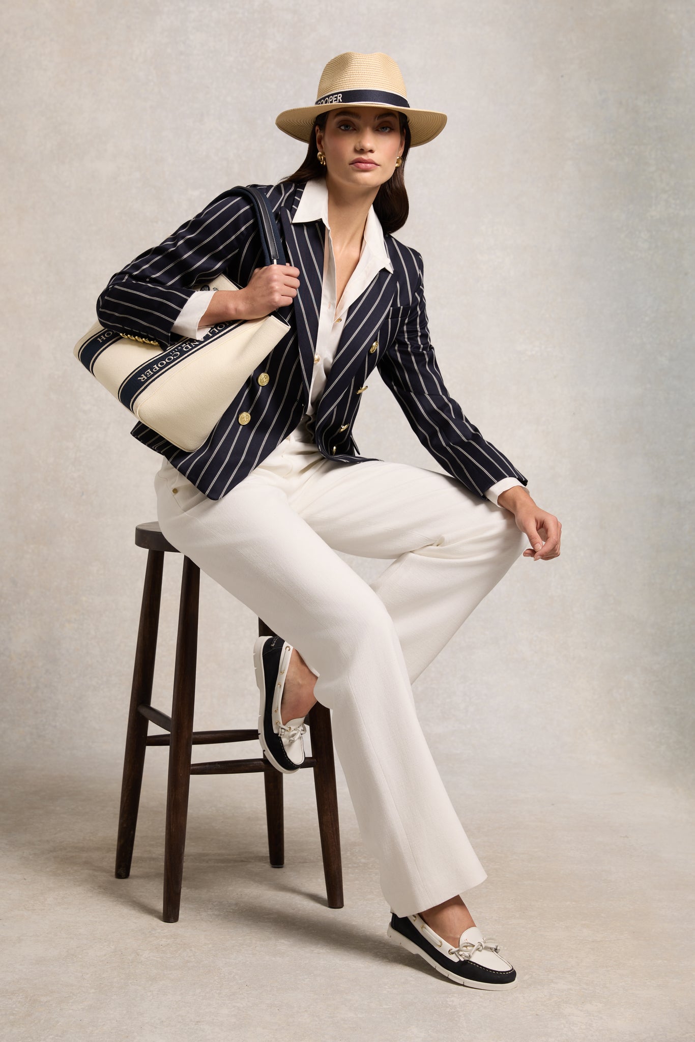 Padstow Deck Shoe (Navy White)