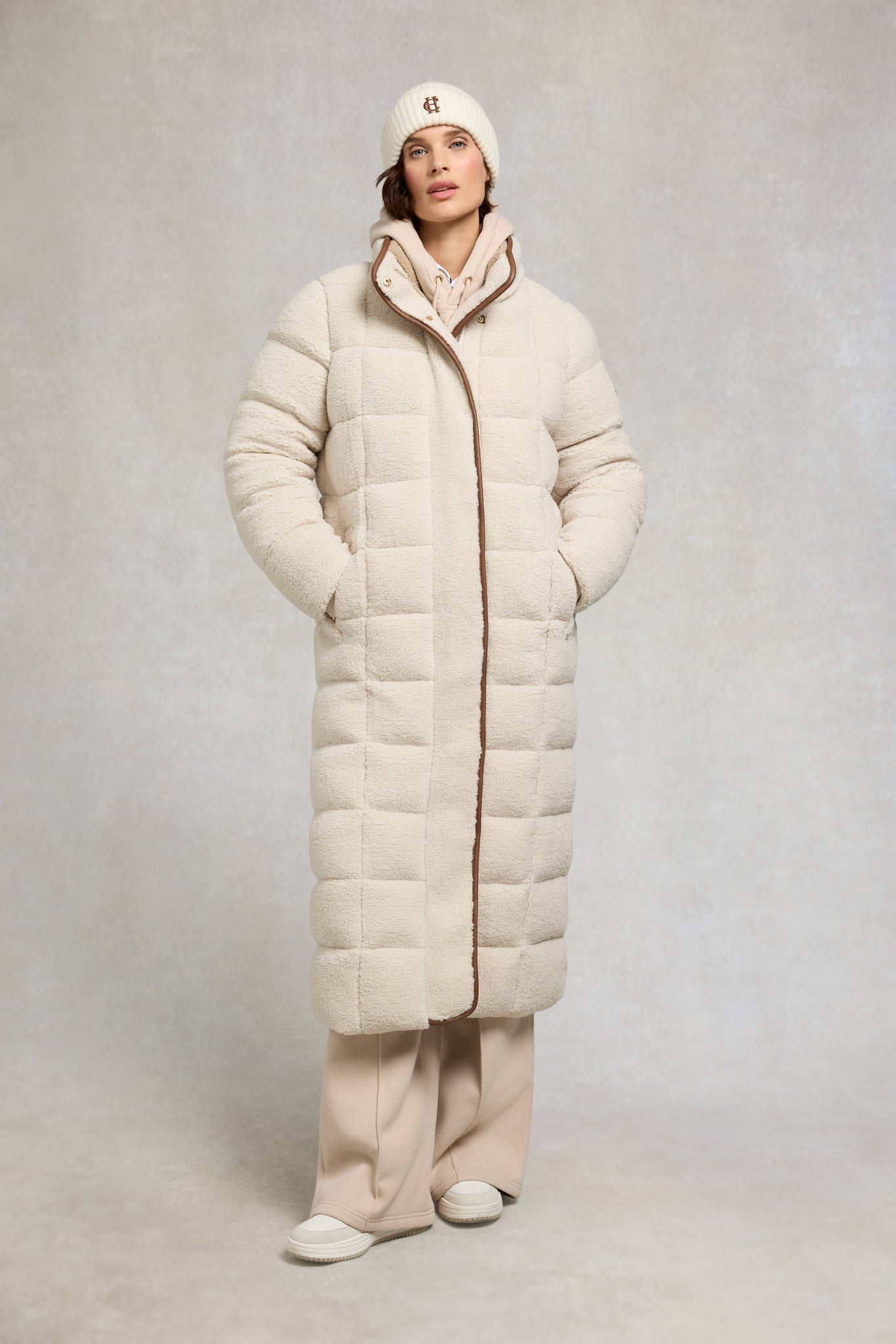 Classic Embroidered Beanie (Cream)