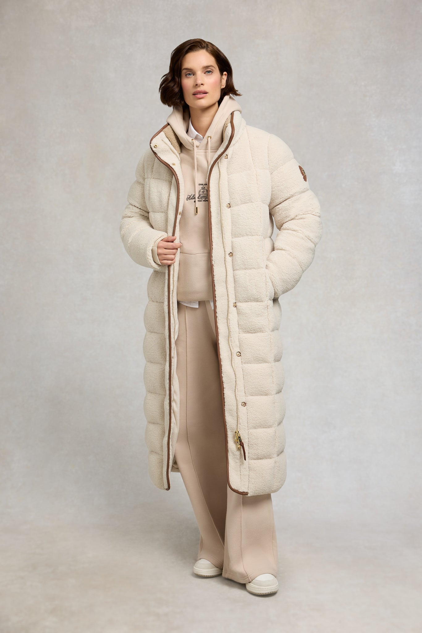 Crawford Longline Coat (Natural Borg)