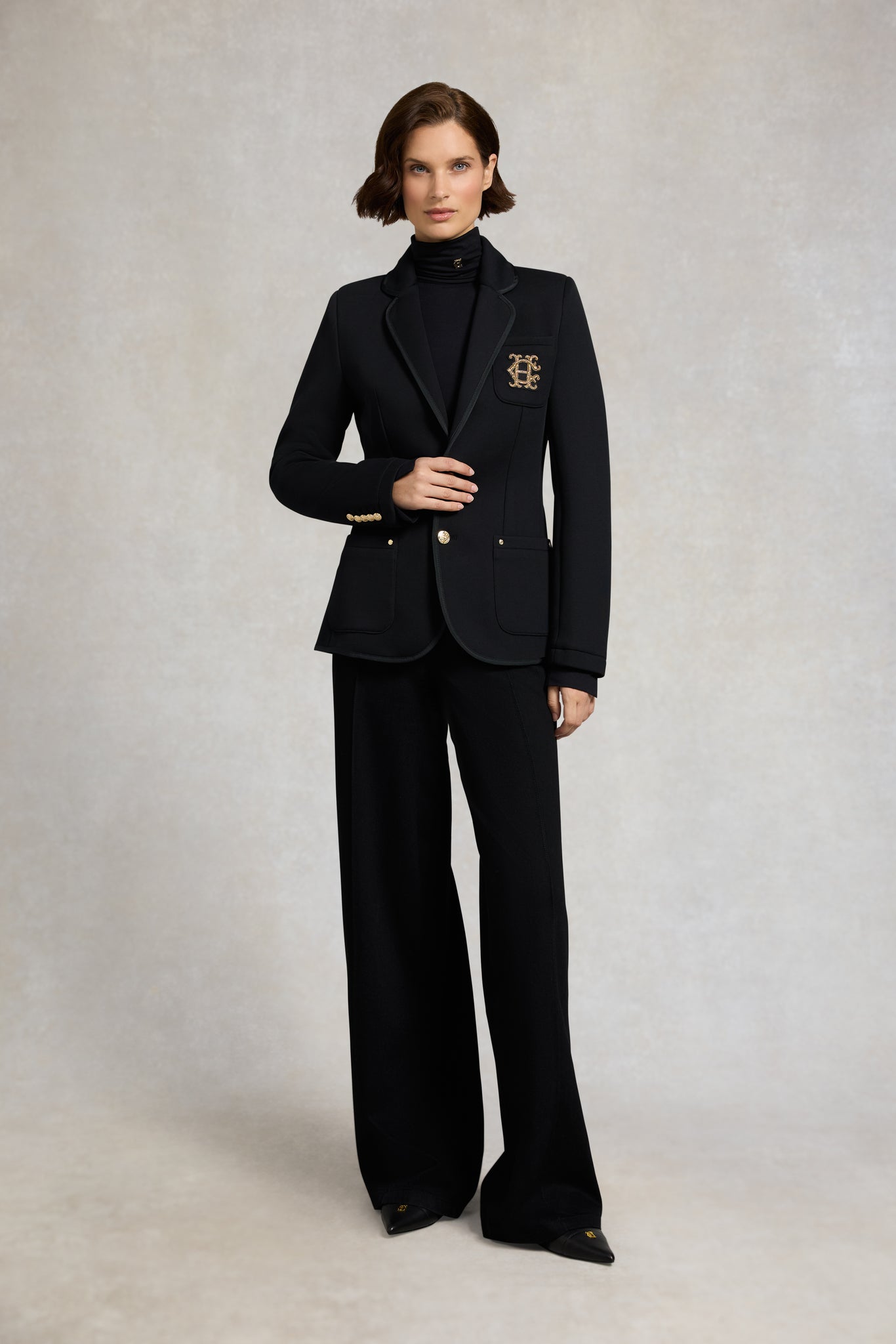 Henley Blazer (Black Black)