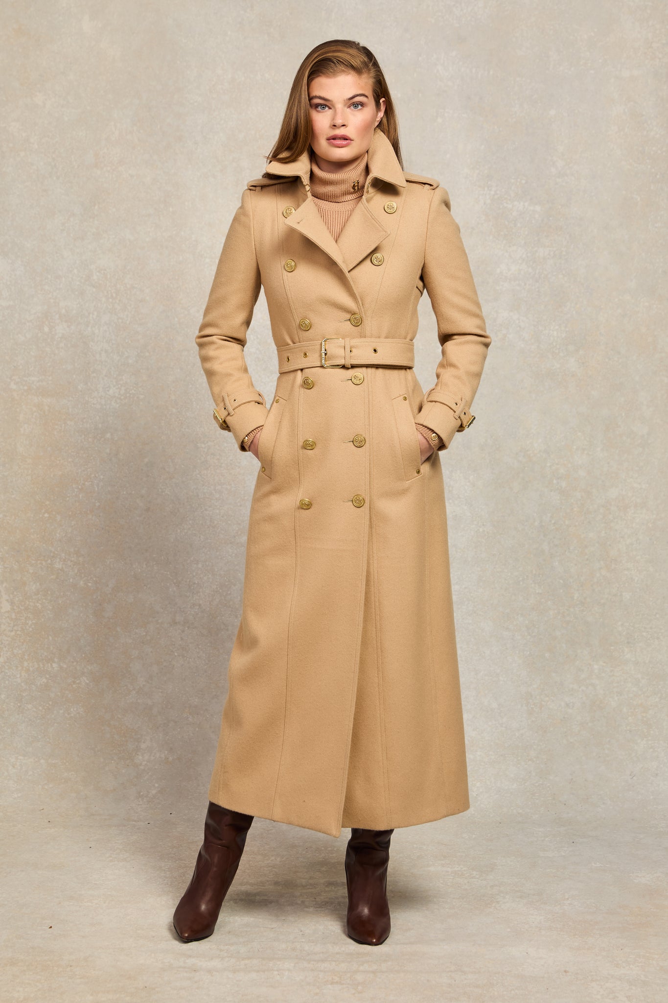 Full Length Marlborough Trench Coat (Camel) - Main Image