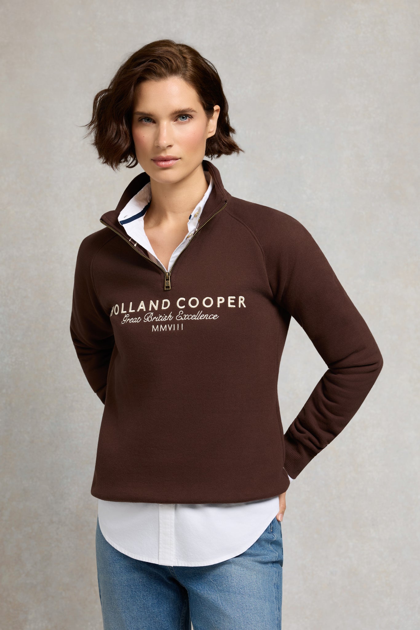 Sporting Goods Zip Henley (Walnut)