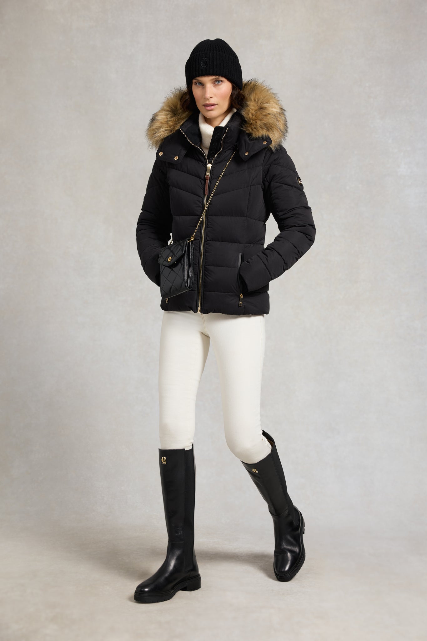 Classic Embroidered Beanie (Black)