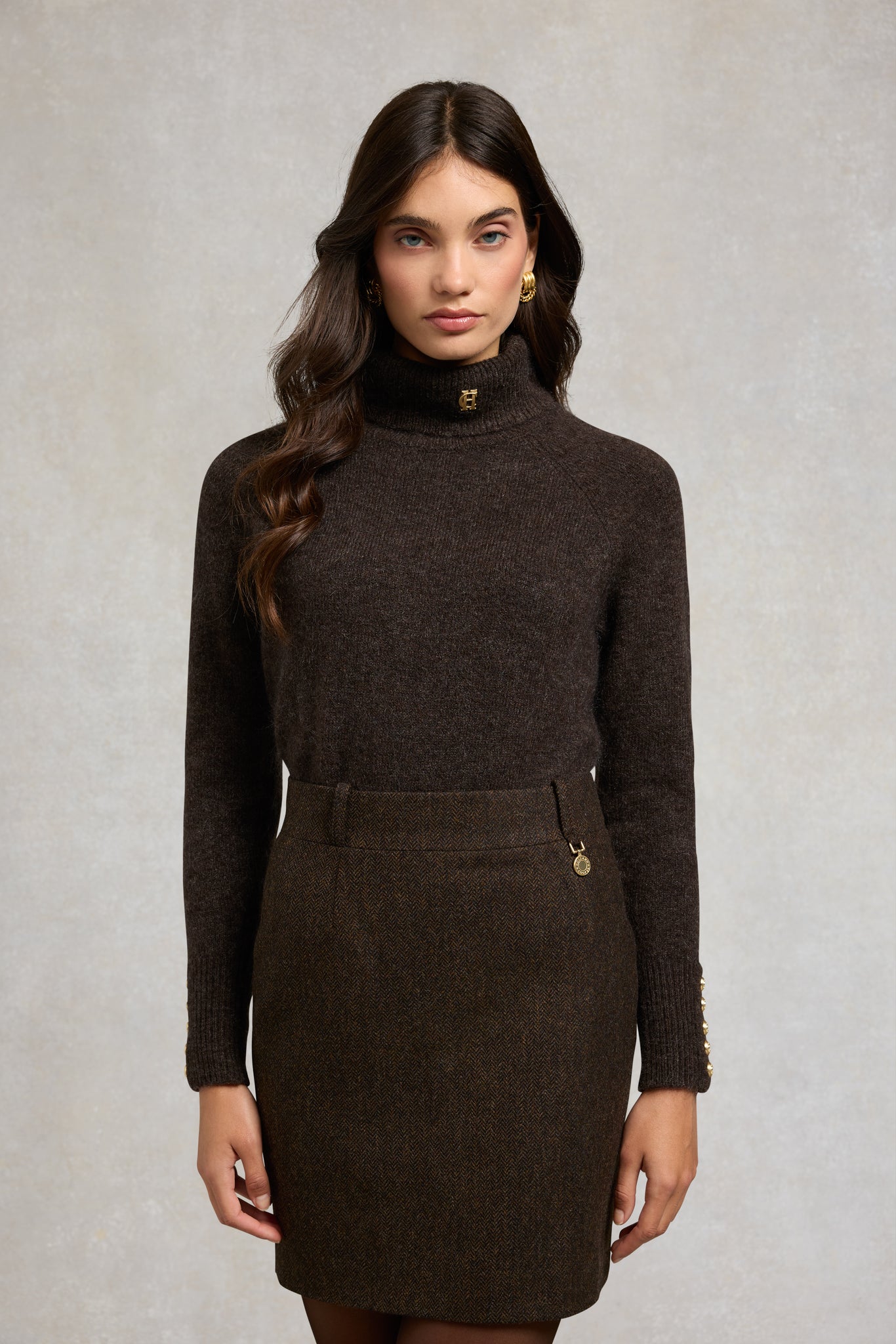 Regency Skirt (Chocolate Herringbone)