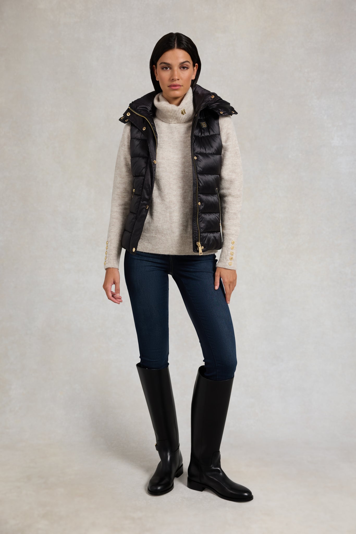 Harlow Sherpa Gilet (Deep Black)