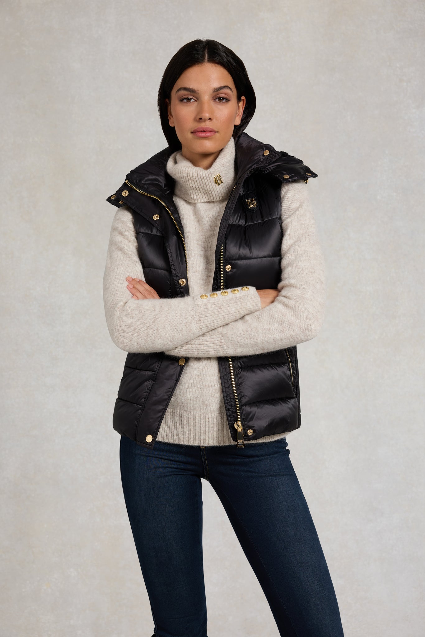 Harlow Sherpa Gilet (Deep Black)