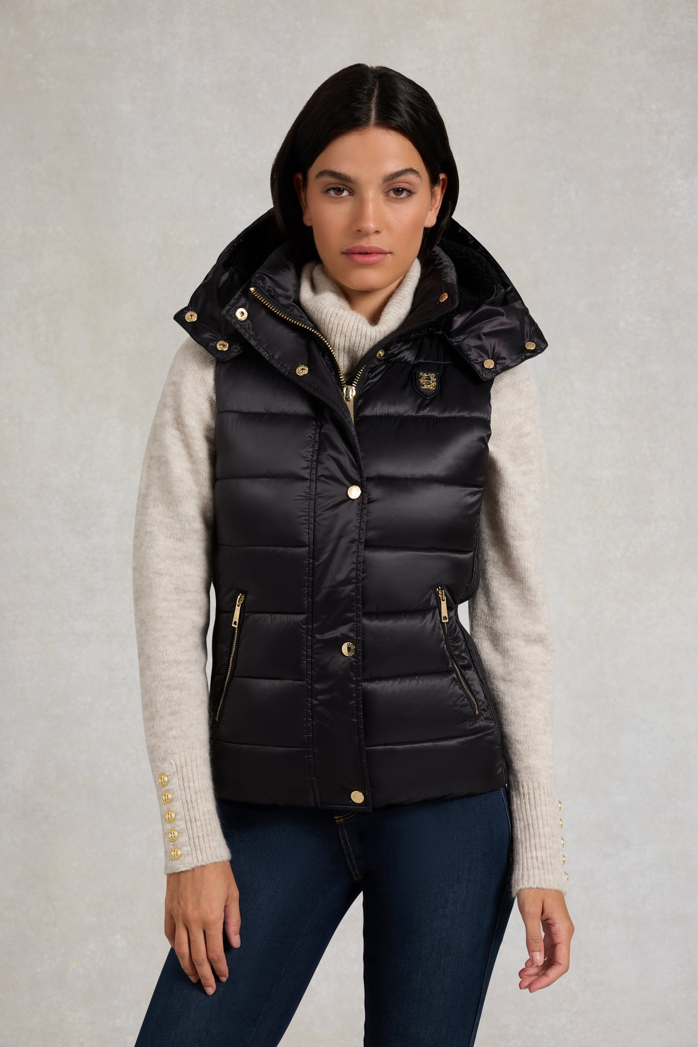 Harlow Sherpa Gilet (Deep Black)