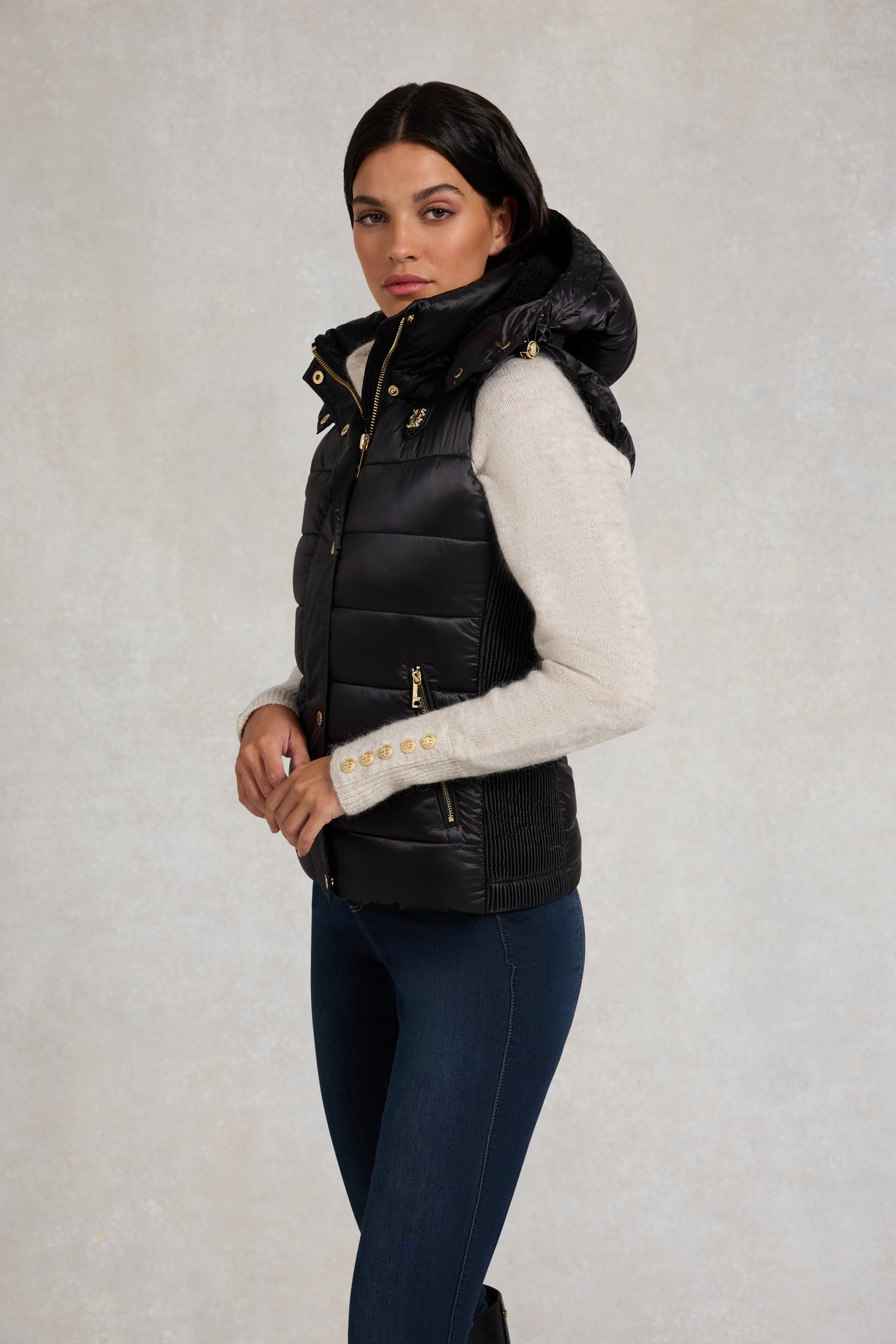 Harlow Sherpa Gilet (Deep Black)