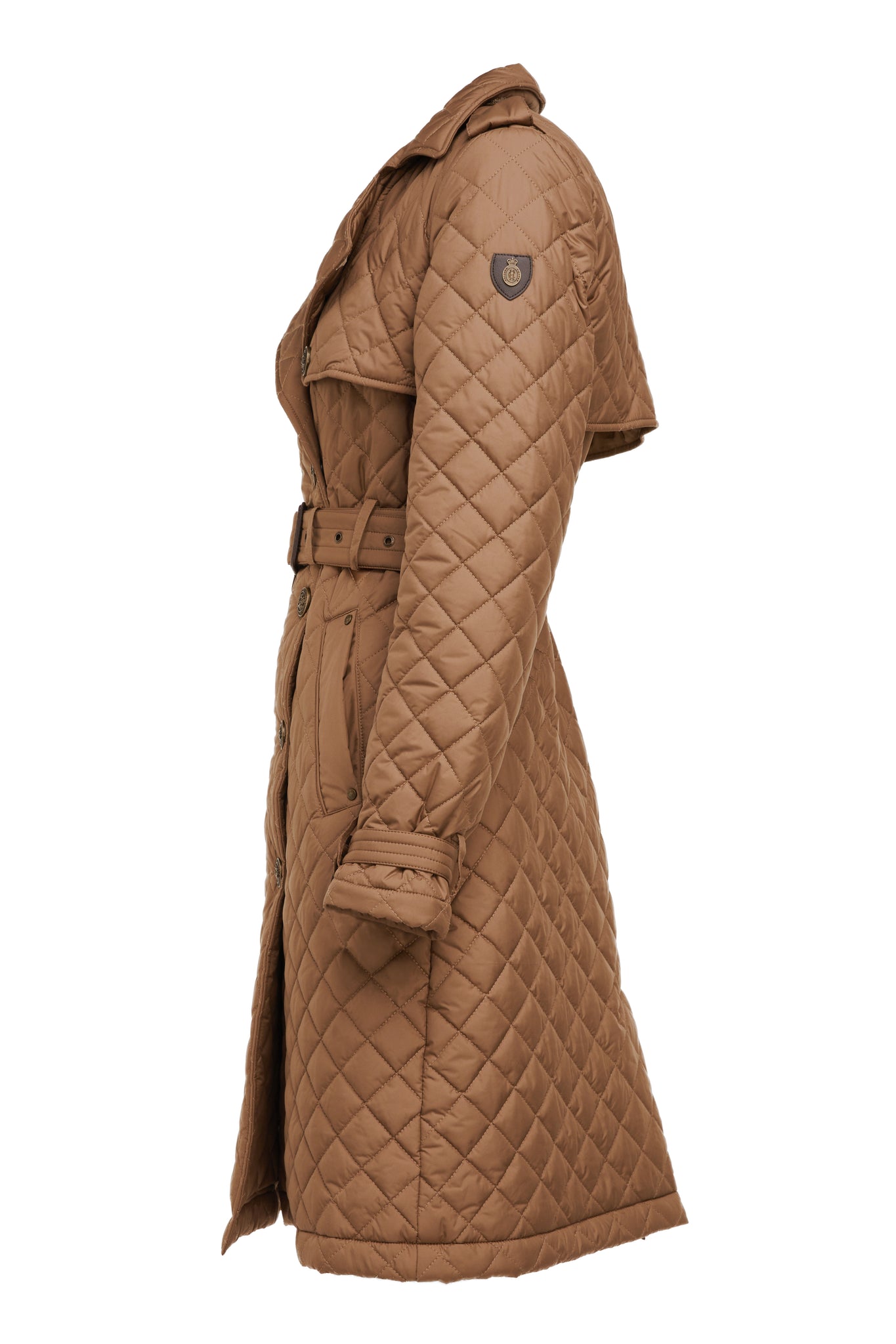 Grayson Quilted Trench Coat (Coffee)