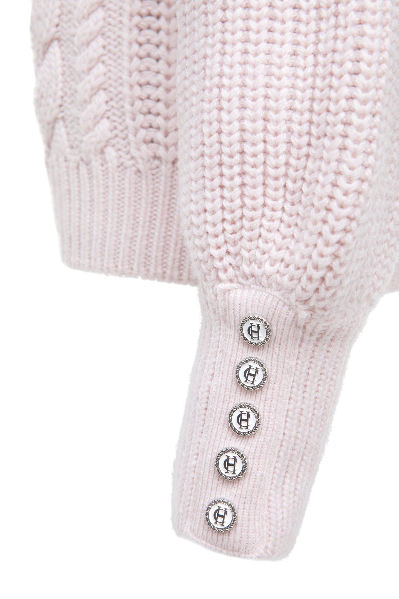 Corded Roll Neck Knit (Ice Pink)