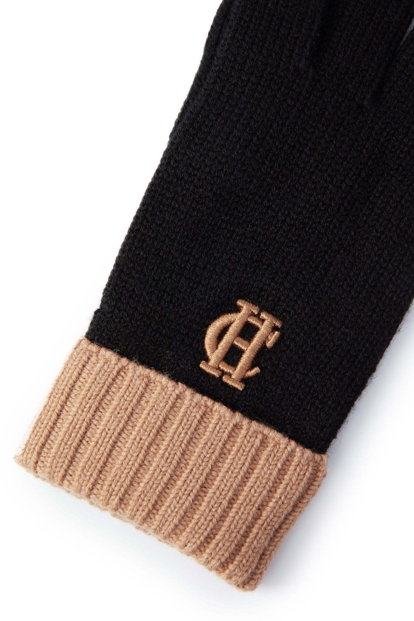 Chelsea Logo Knitted Gloves (Tan Black) – Holland Cooper