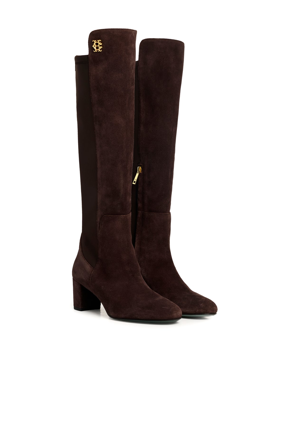 Albany Mid Heel Boot (Chocolate Suede)