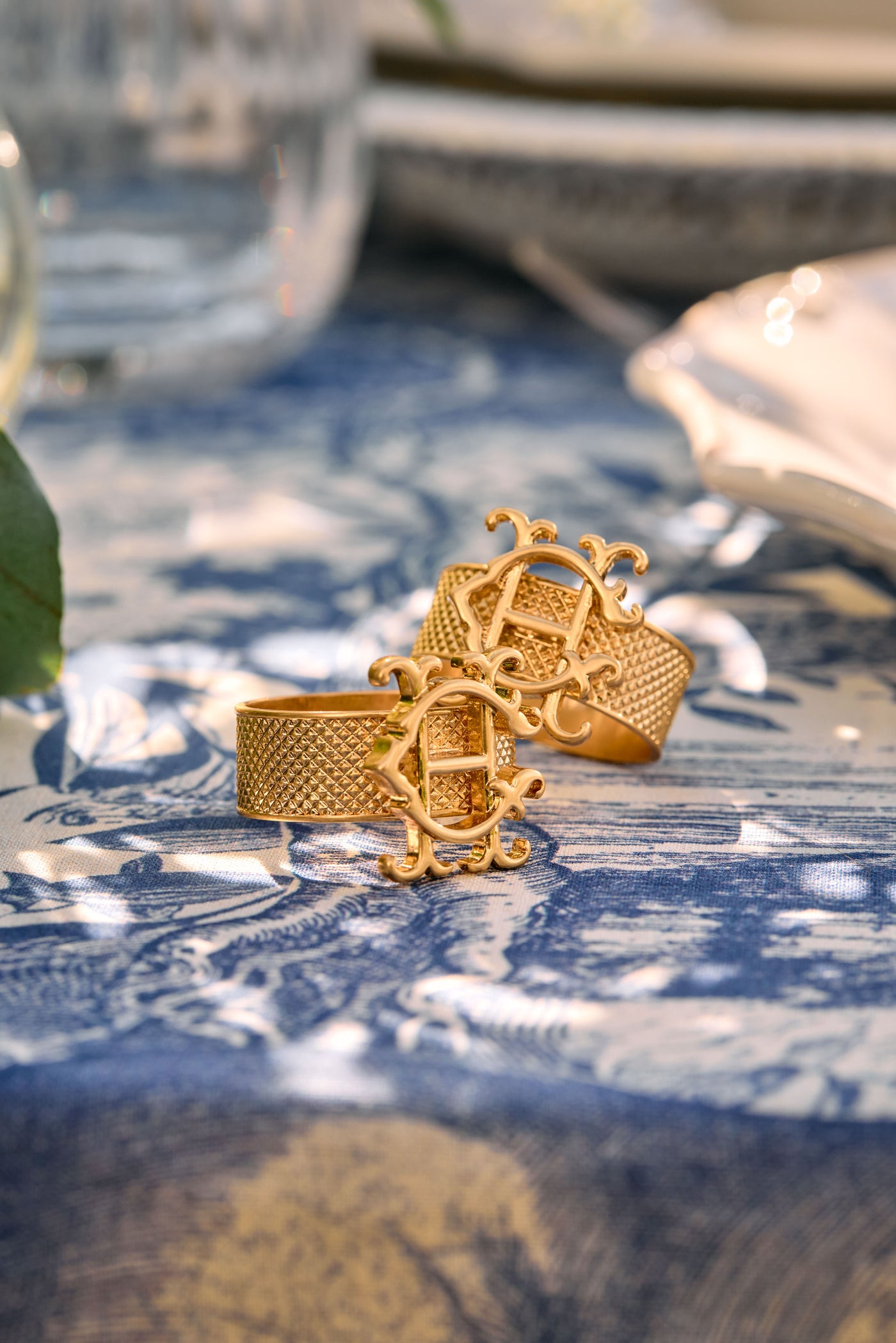 4pc Napkin Ring Set (Vintage Gold)