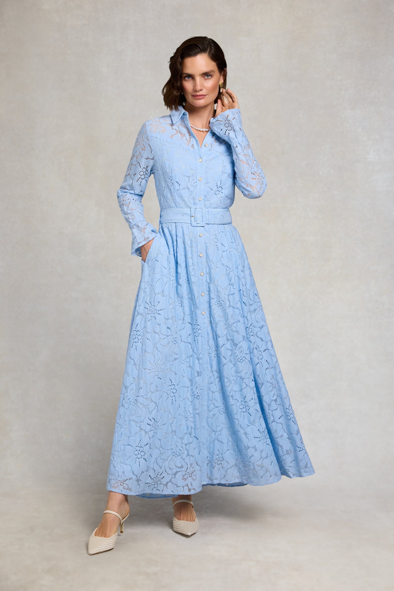 cooper st blue lace dress Annabel (Pale Blue) shoulder neckline Select Pant Waist Size:31 Puff Strapless Adhesive Sticky long sleeves evening dresses