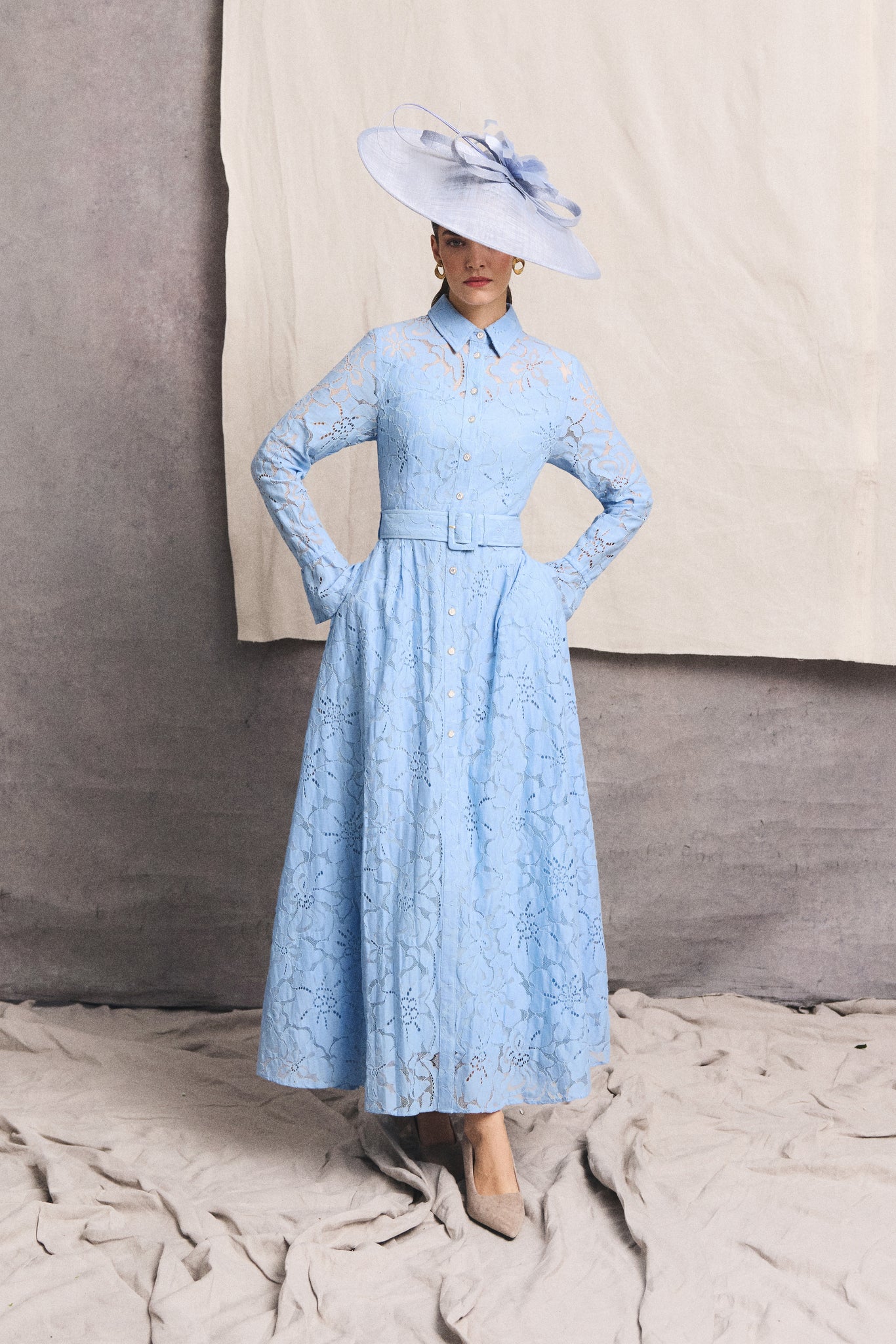 cooper st blue lace dress Annabel (Pale Blue) extended:296506 it features a halter DAZY Women's Elegant Stand color:Custom Color