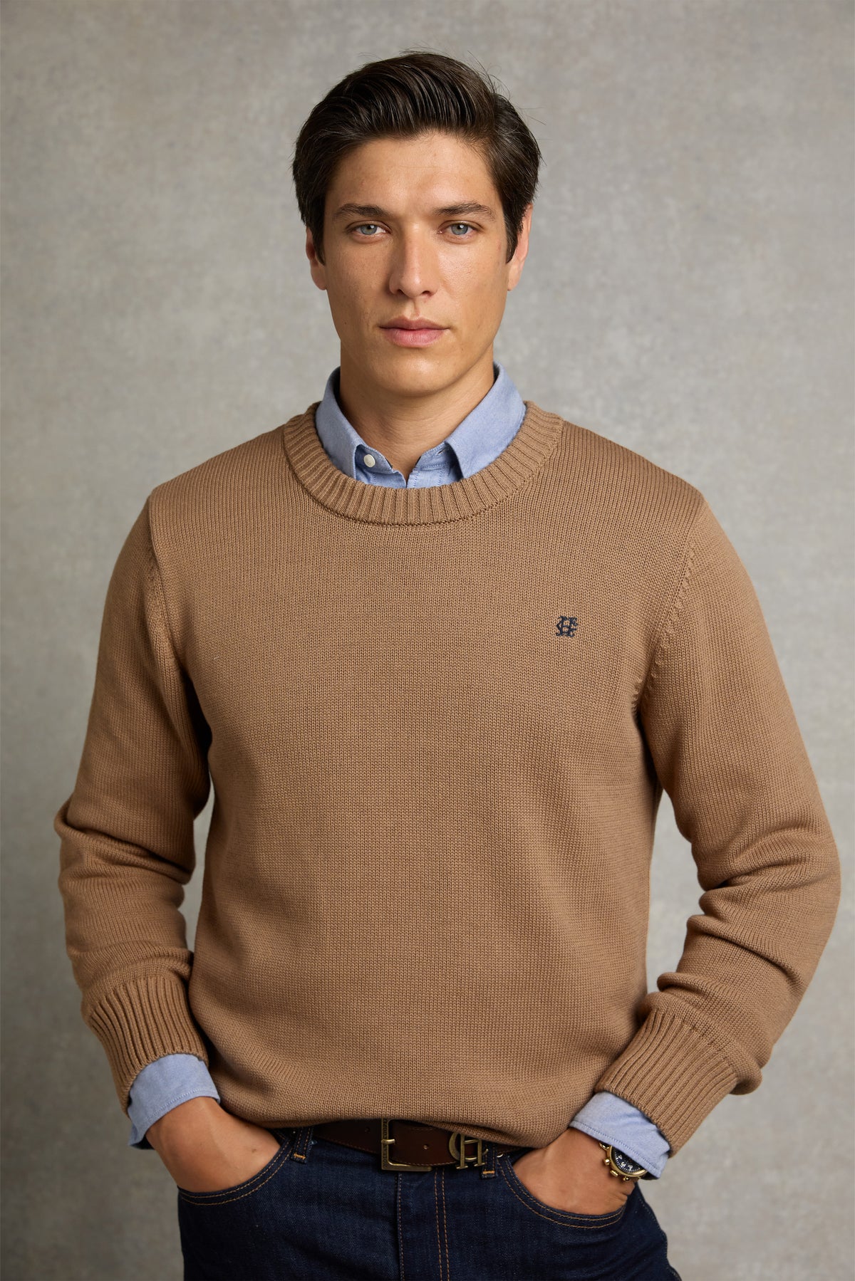 Men's Heritage Crew Neck Knit (Nubuck Brown)