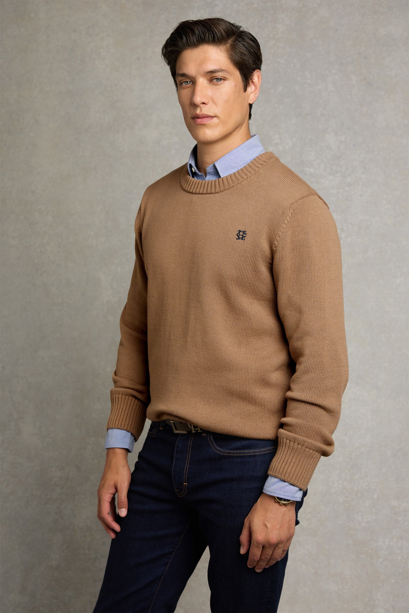 Men's Heritage Crew Neck Knit (Nubuck Brown)