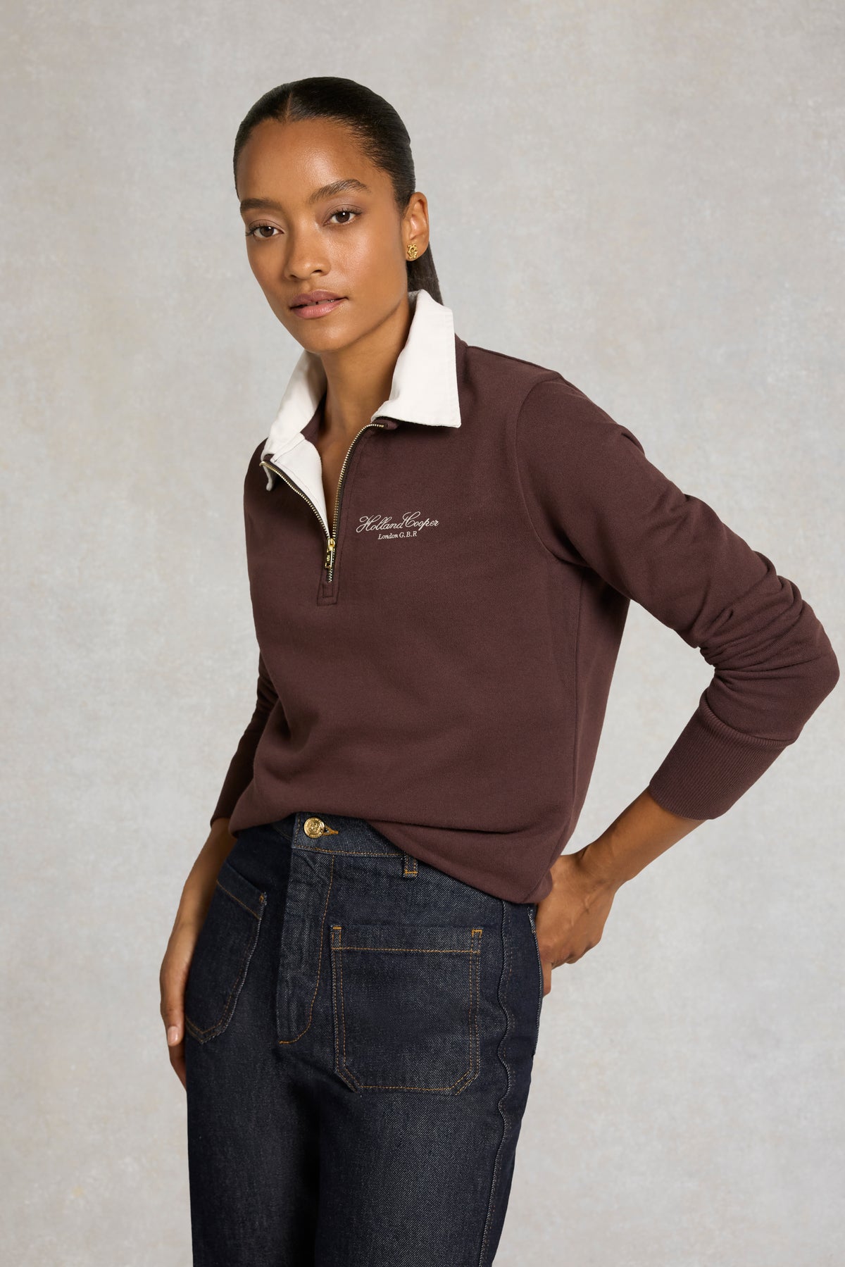 Ascot Quarter Zip Sweat (Chocolate)