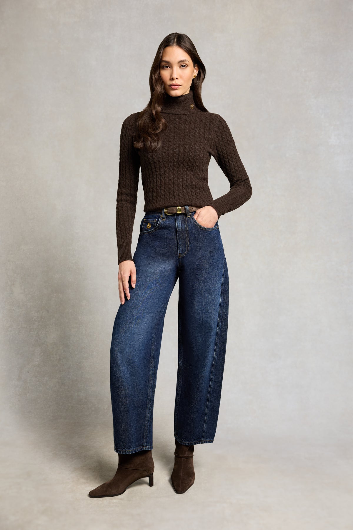 Barrel Leg Jean (Dark Wash)
