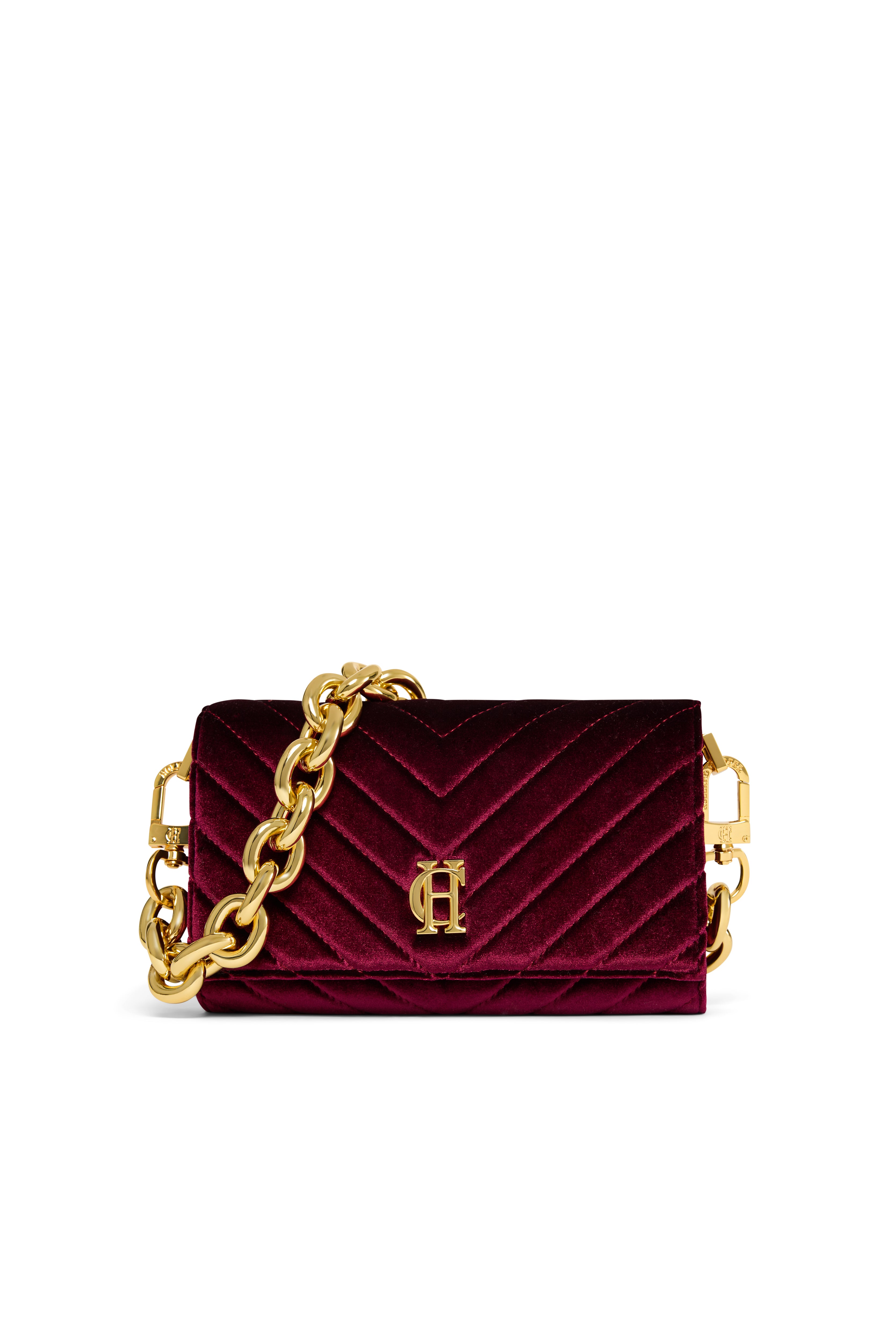Belgravia Clutch Bag (Merlot Velvet) – Holland Cooper
