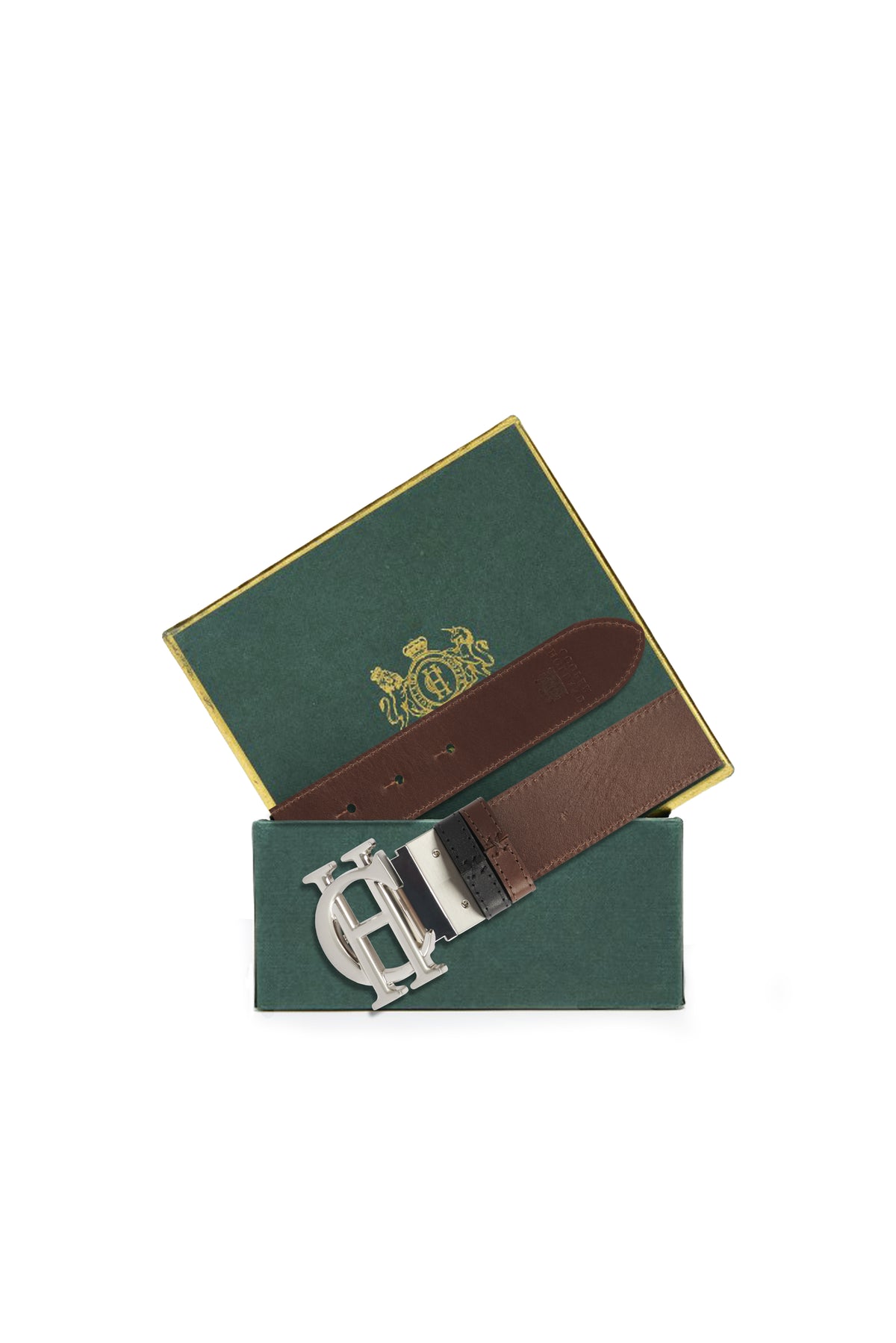 Men's Classic Reversible Belt (Chocolate Black Silver)