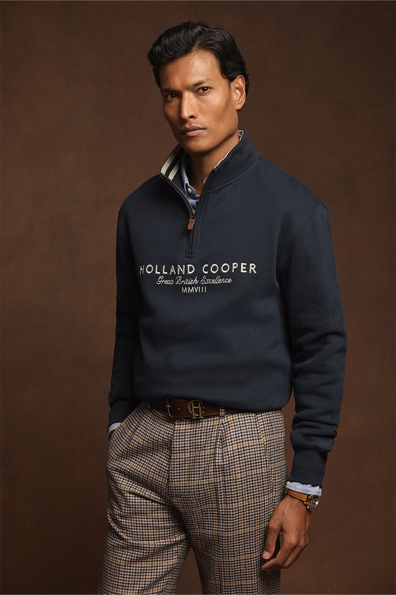 Men's Heritage Quarter Zip Sweat (Ink Navy)