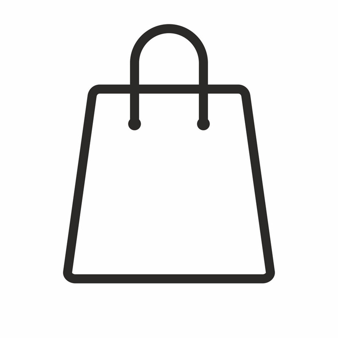 Black line image of shopping bag with handles