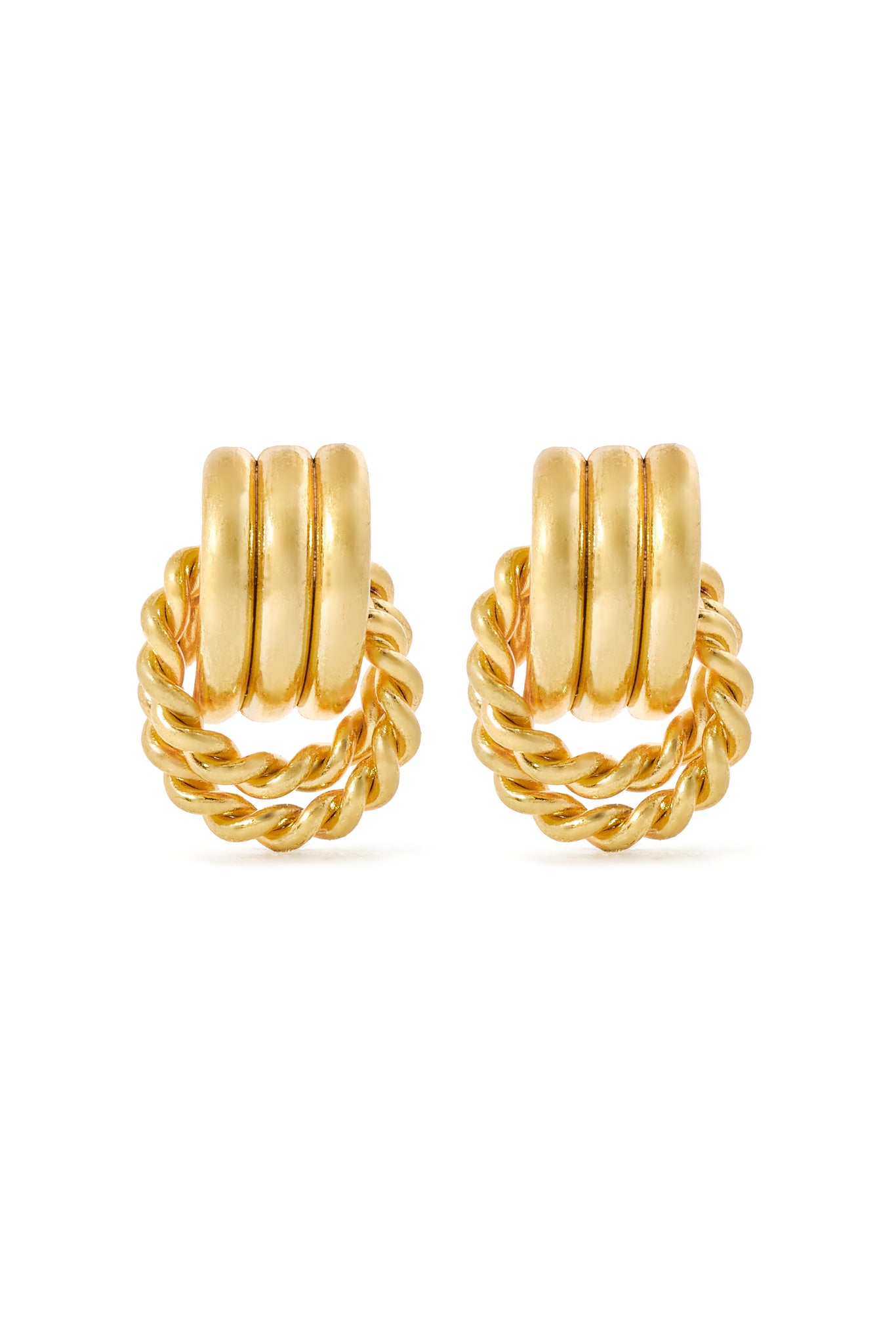 Braided Hoop Earrings (Vintage Gold)