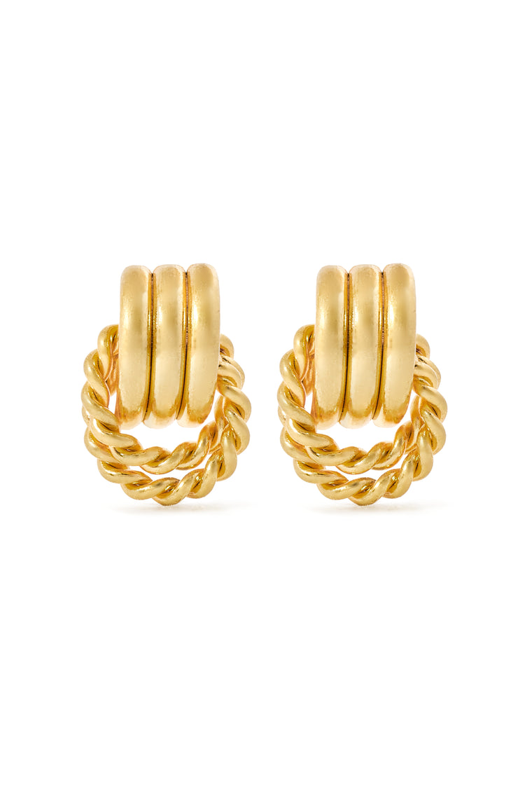 Braided Hoop Earrings (Vintage Gold)